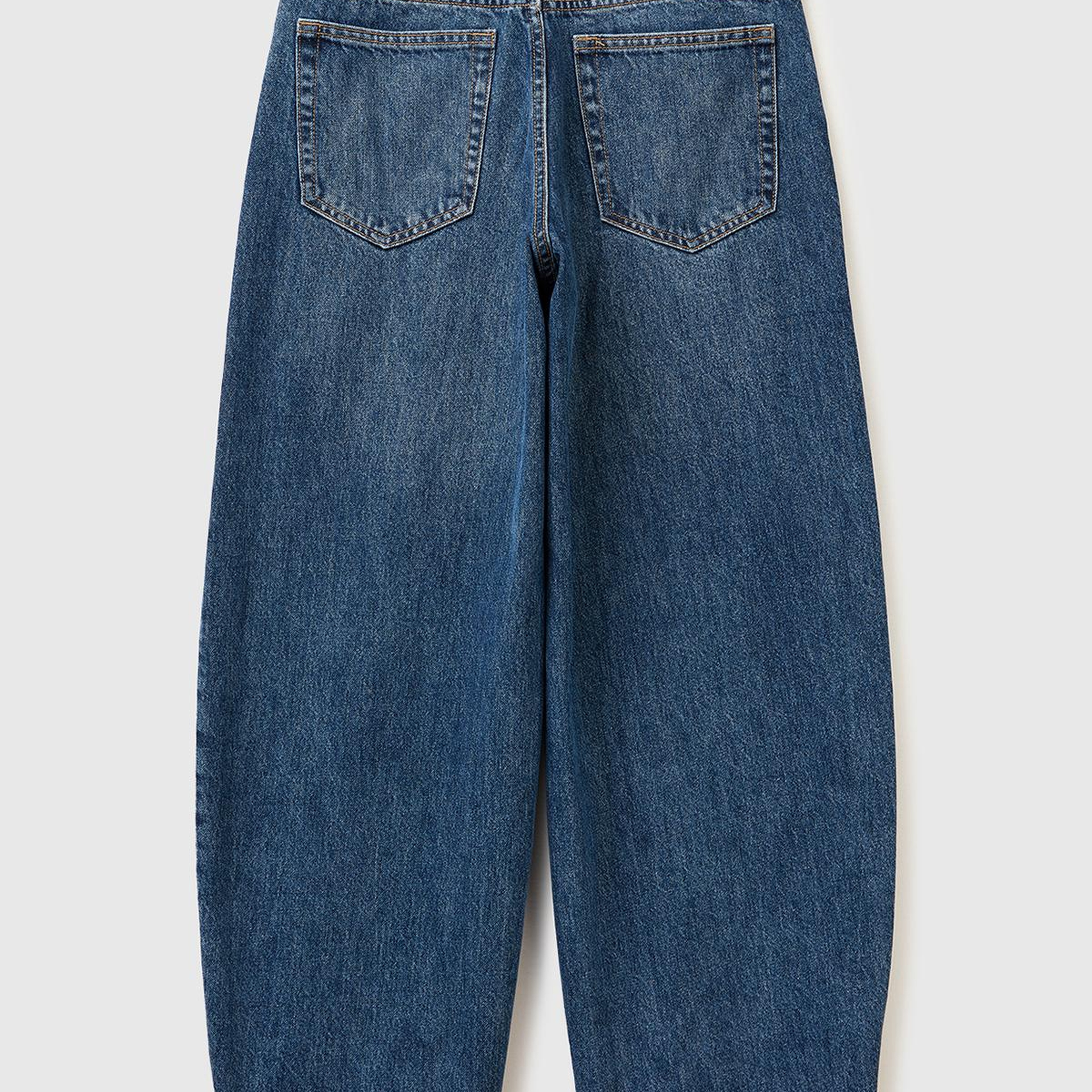 Kadın Koyu Mavi %100 Pamuk Bağcık Detaylı Denim Pantolon