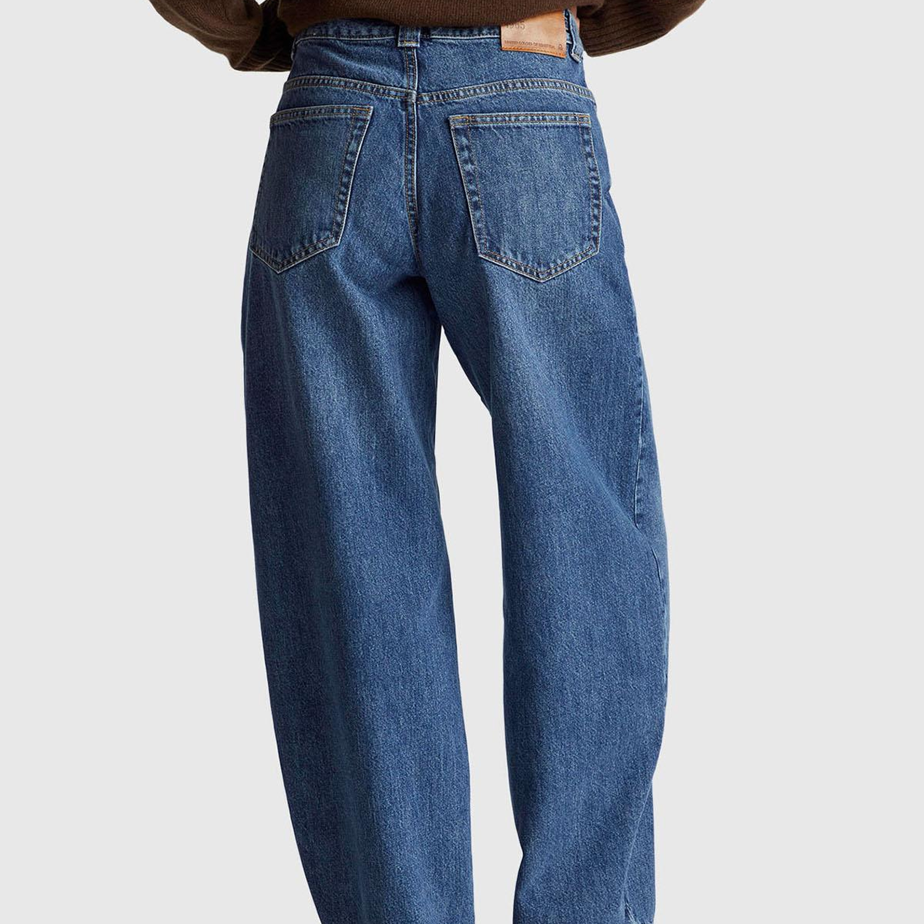 Kadın Koyu Mavi %100 Pamuk Bağcık Detaylı Denim Pantolon