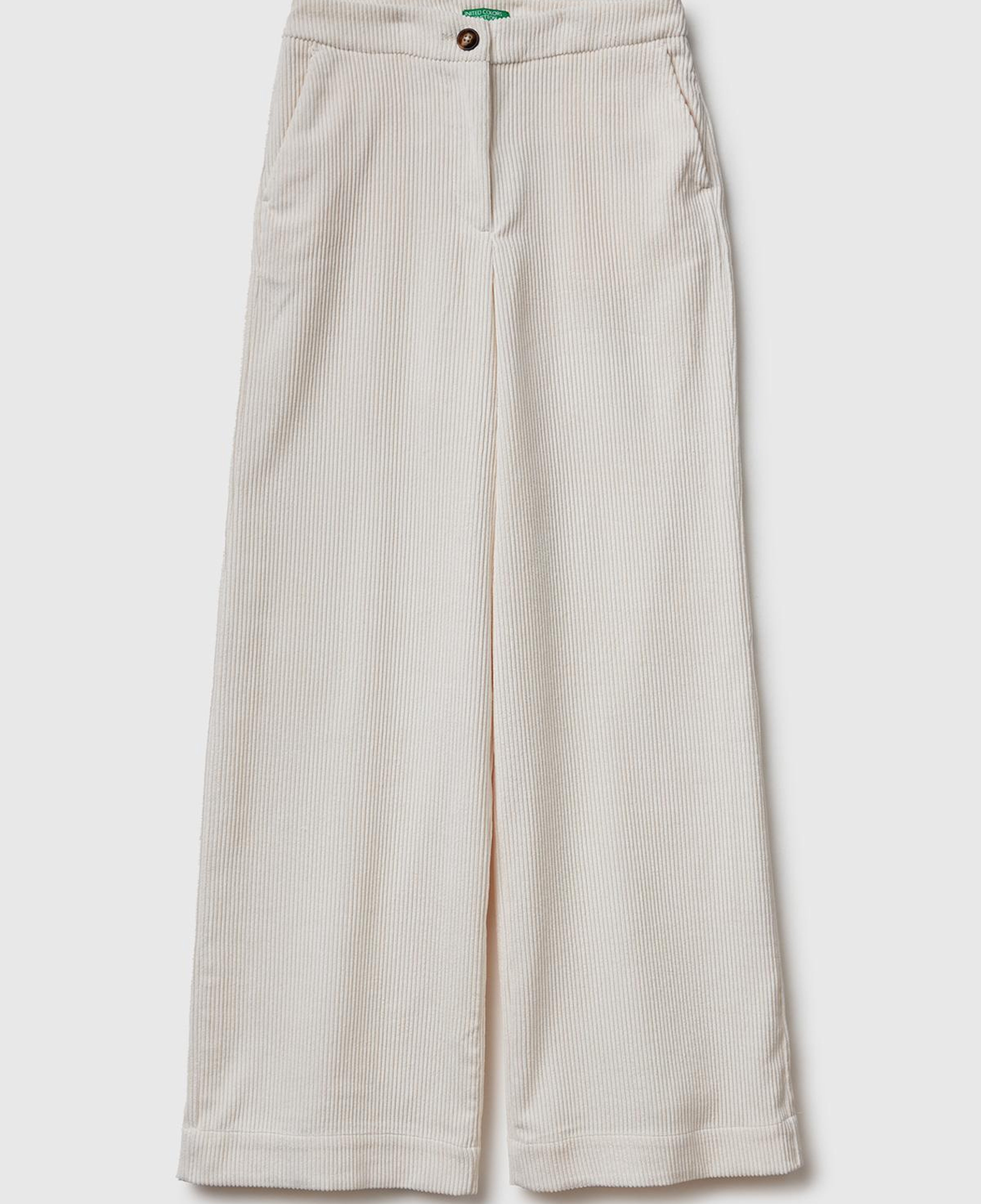 Kadın Krem Normal Bel İspanyol Paça Pantolon