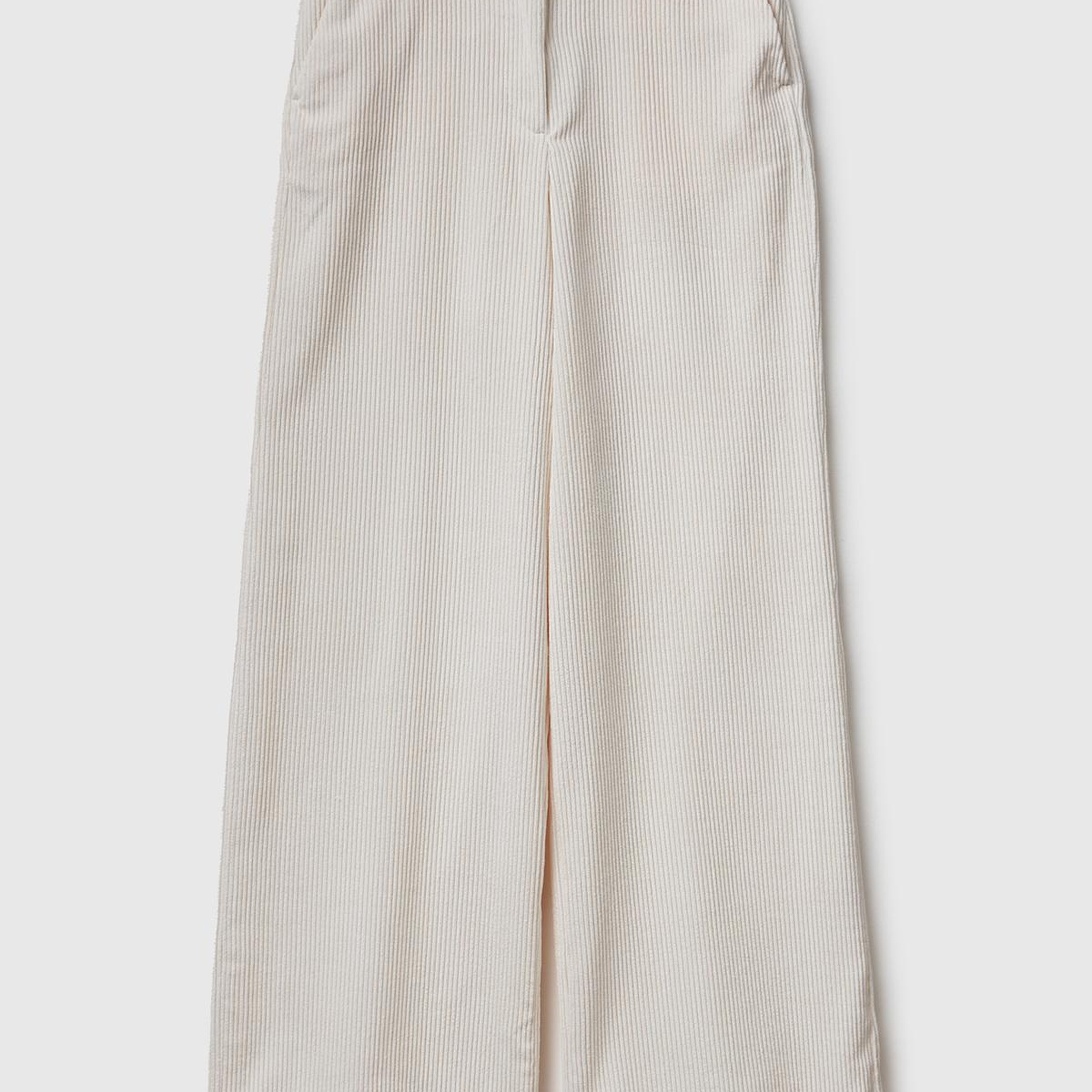 Kadın Krem Normal Bel İspanyol Paça Pantolon