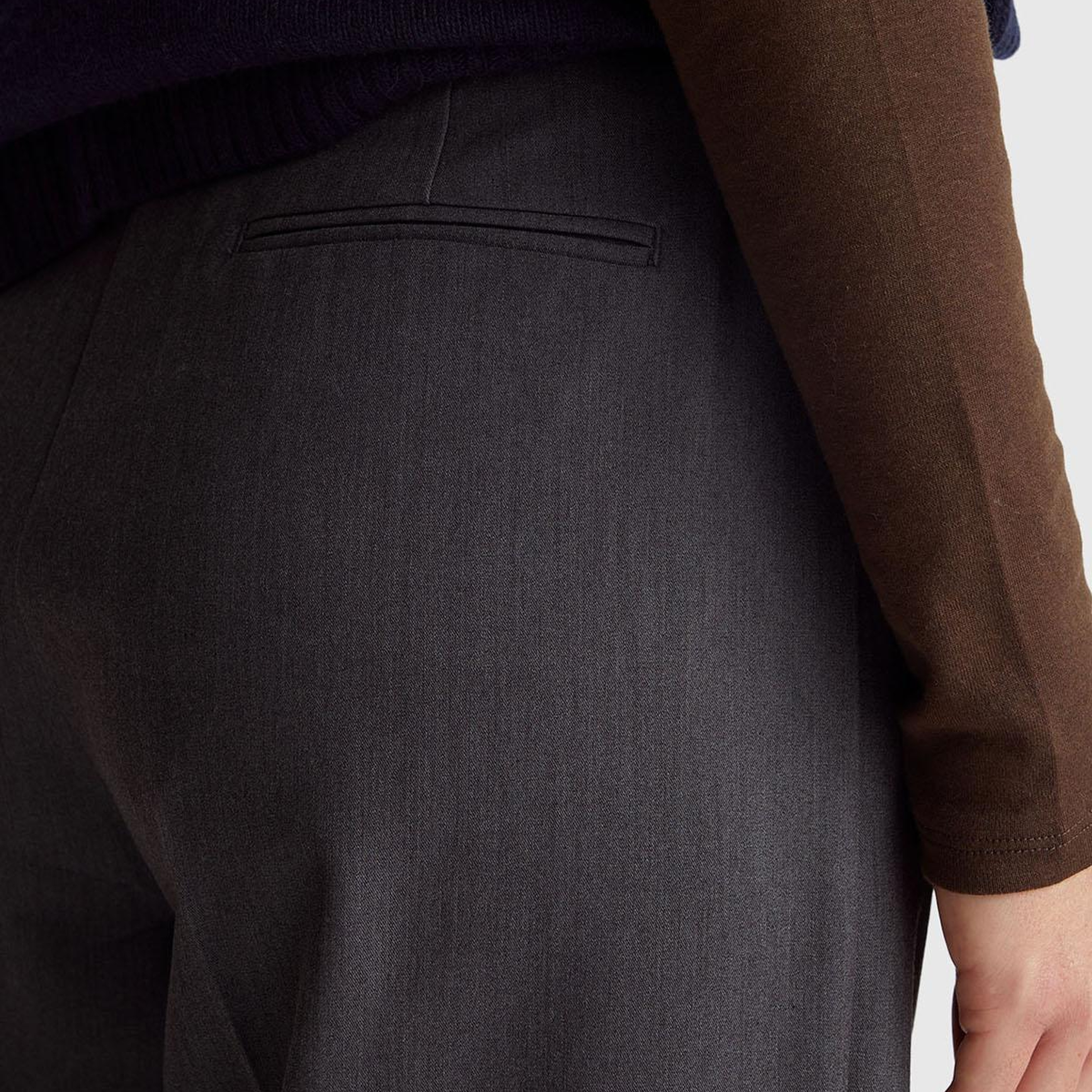 Kadın Antrasit Streç Kumaşlı Yüksek Bel Wide Leg Pantolon