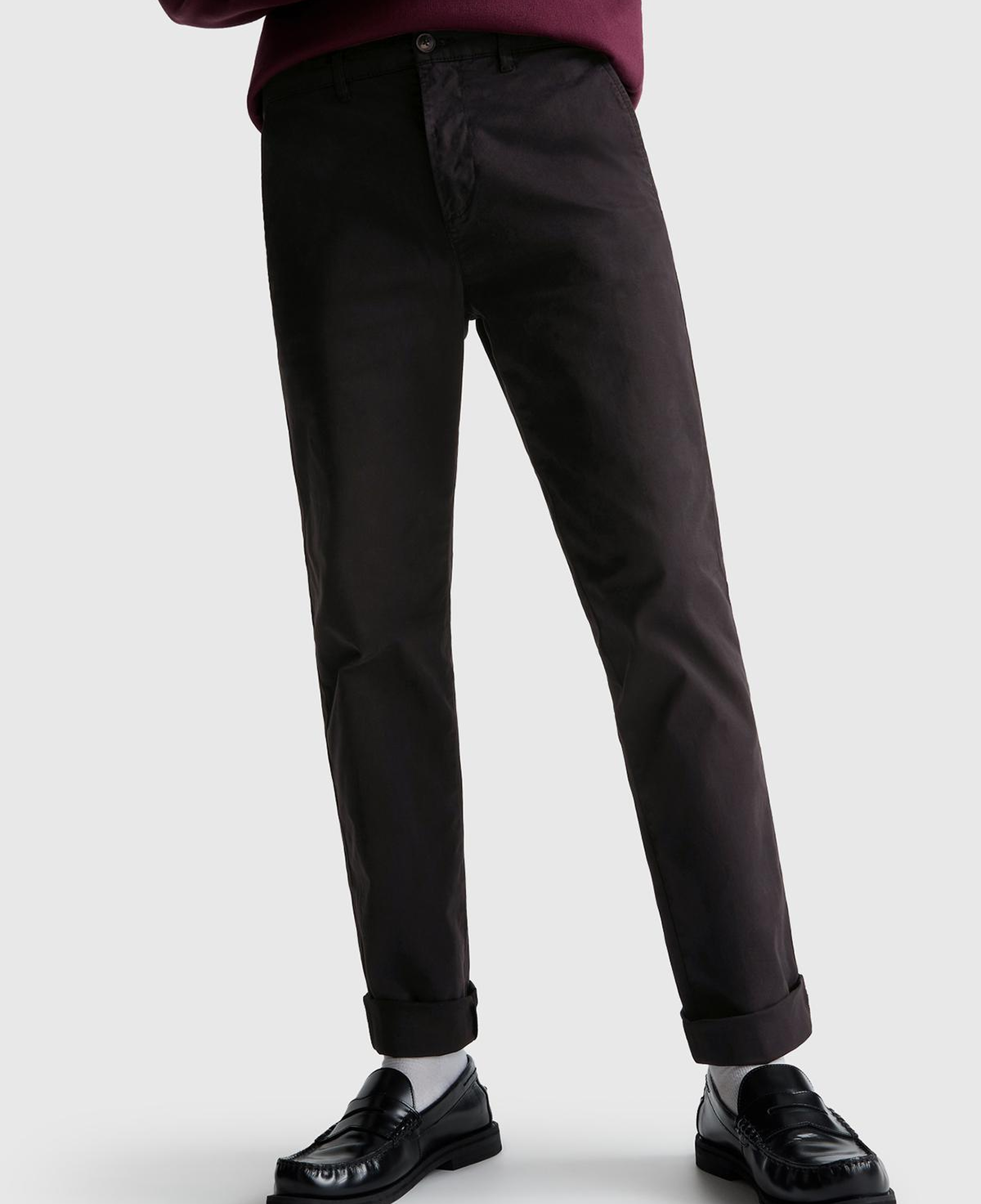 Erkek Siyah Slim Fit Chino Pantolon