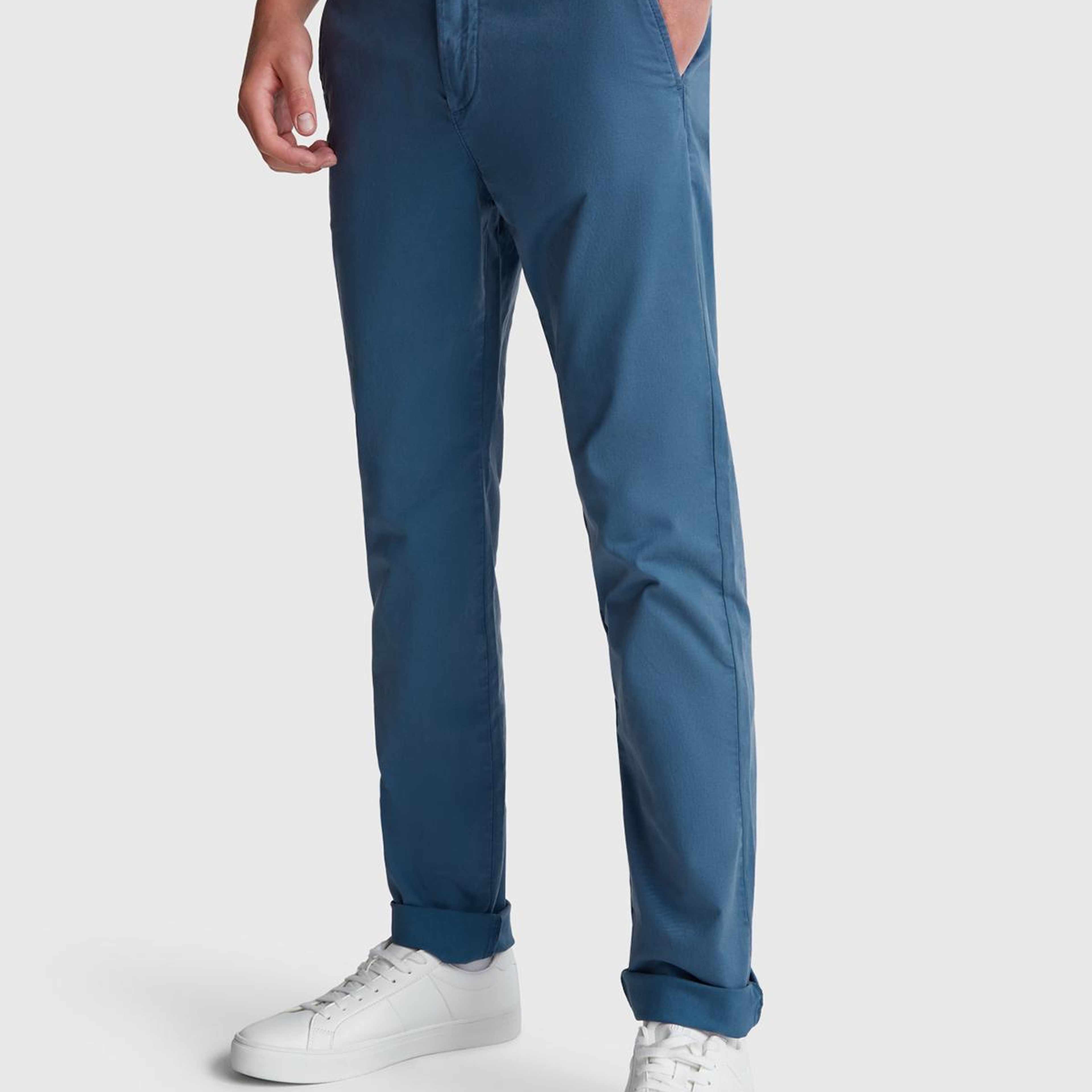 Erkek Havacı Mavi Slim Fit Chino Pantolon
