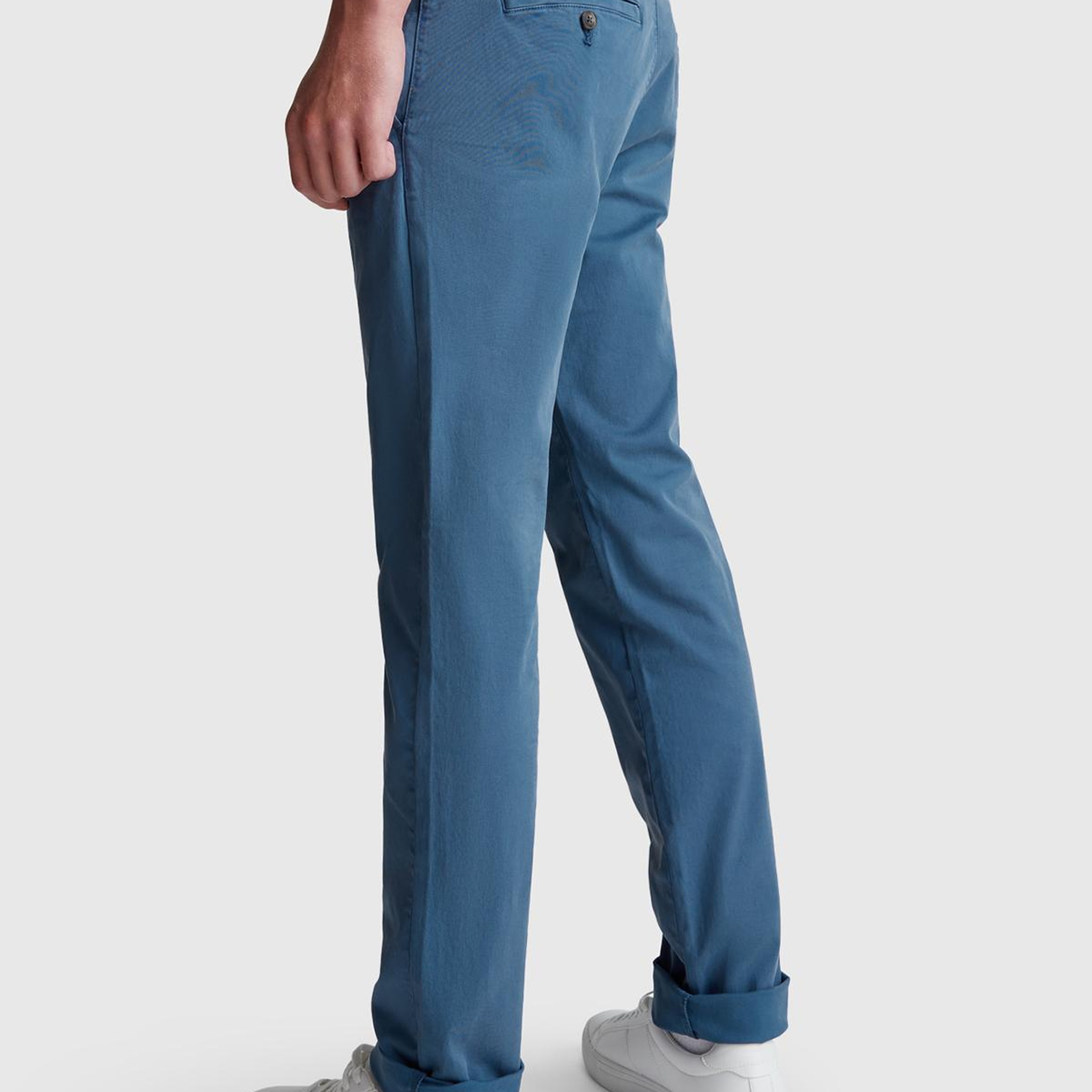 Erkek Havacı Mavi Slim Fit Chino Pantolon