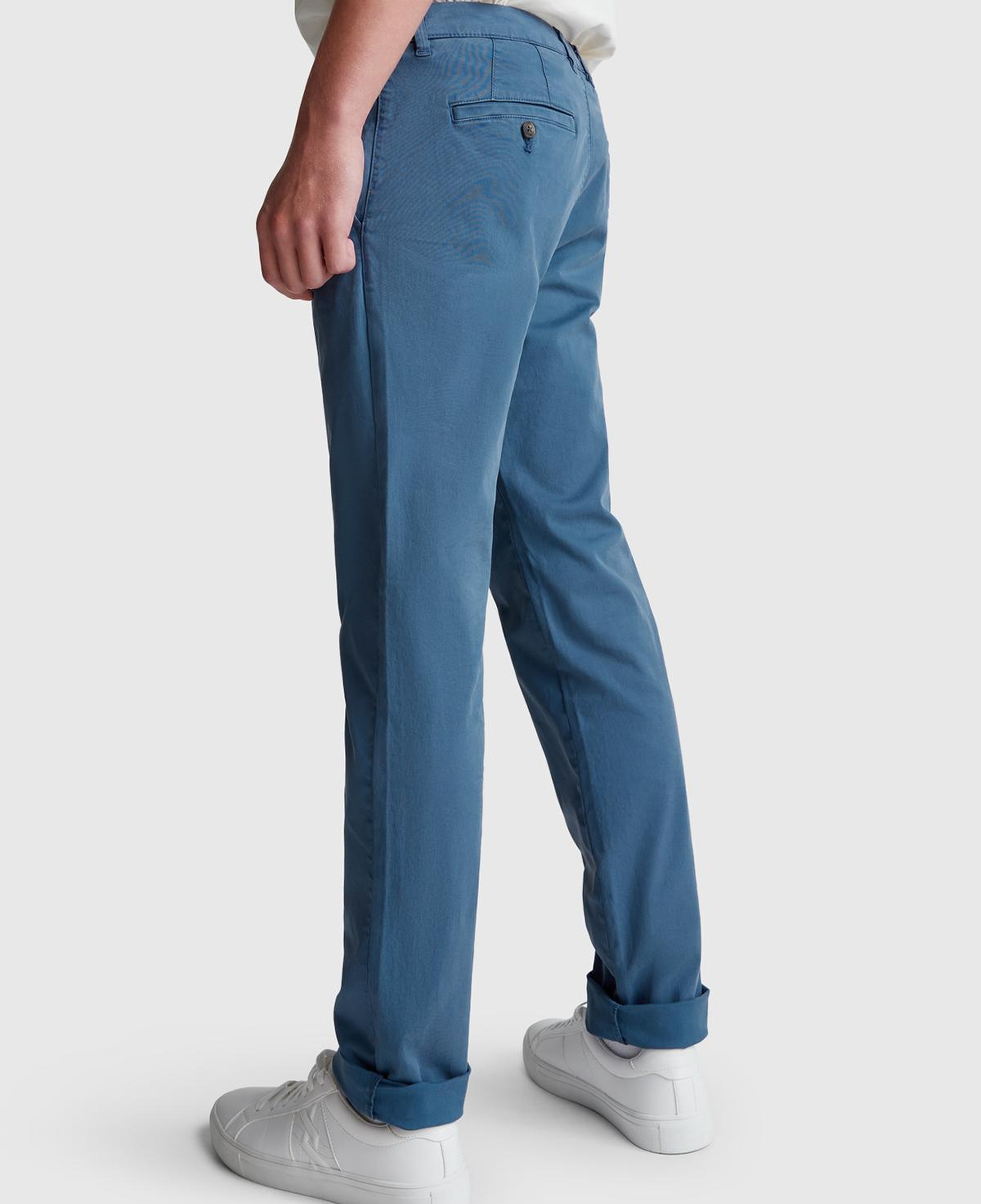 Erkek Havacı Mavi Slim Fit Chino Pantolon