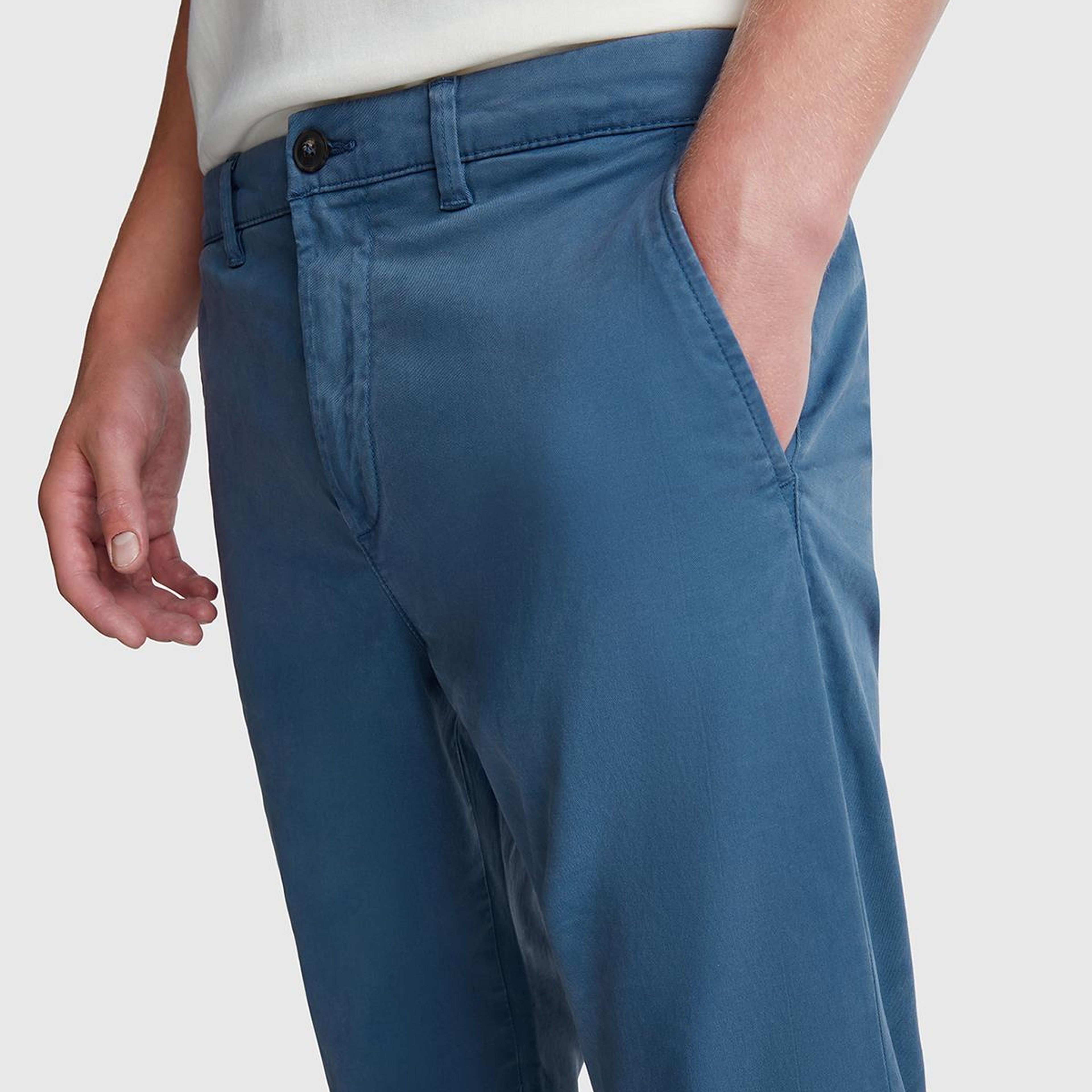 Erkek Havacı Mavi Slim Fit Chino Pantolon