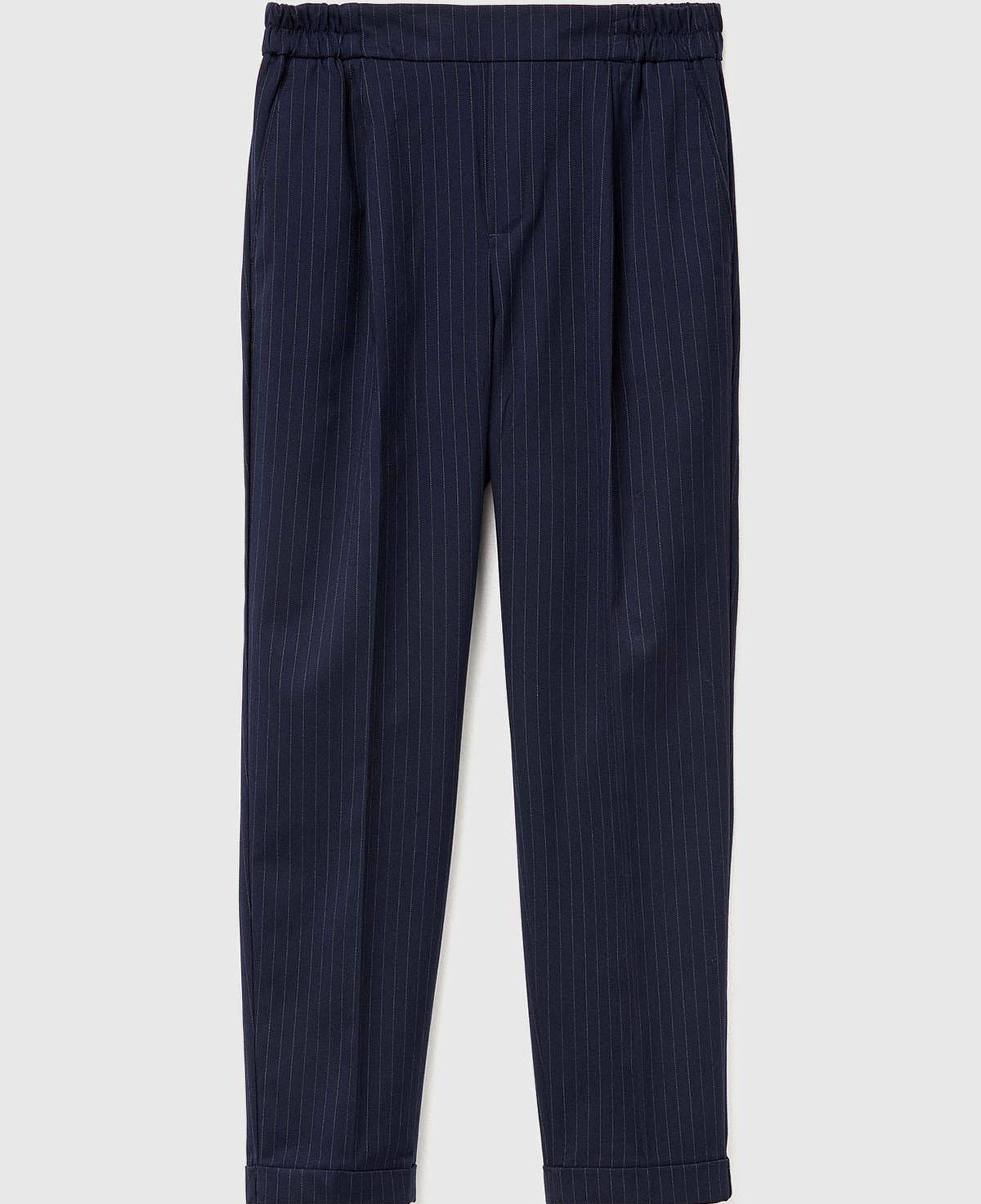 Kadın Lacivert Viskoz Karışımlı Paçası Katlamalı Jogger Pantolon