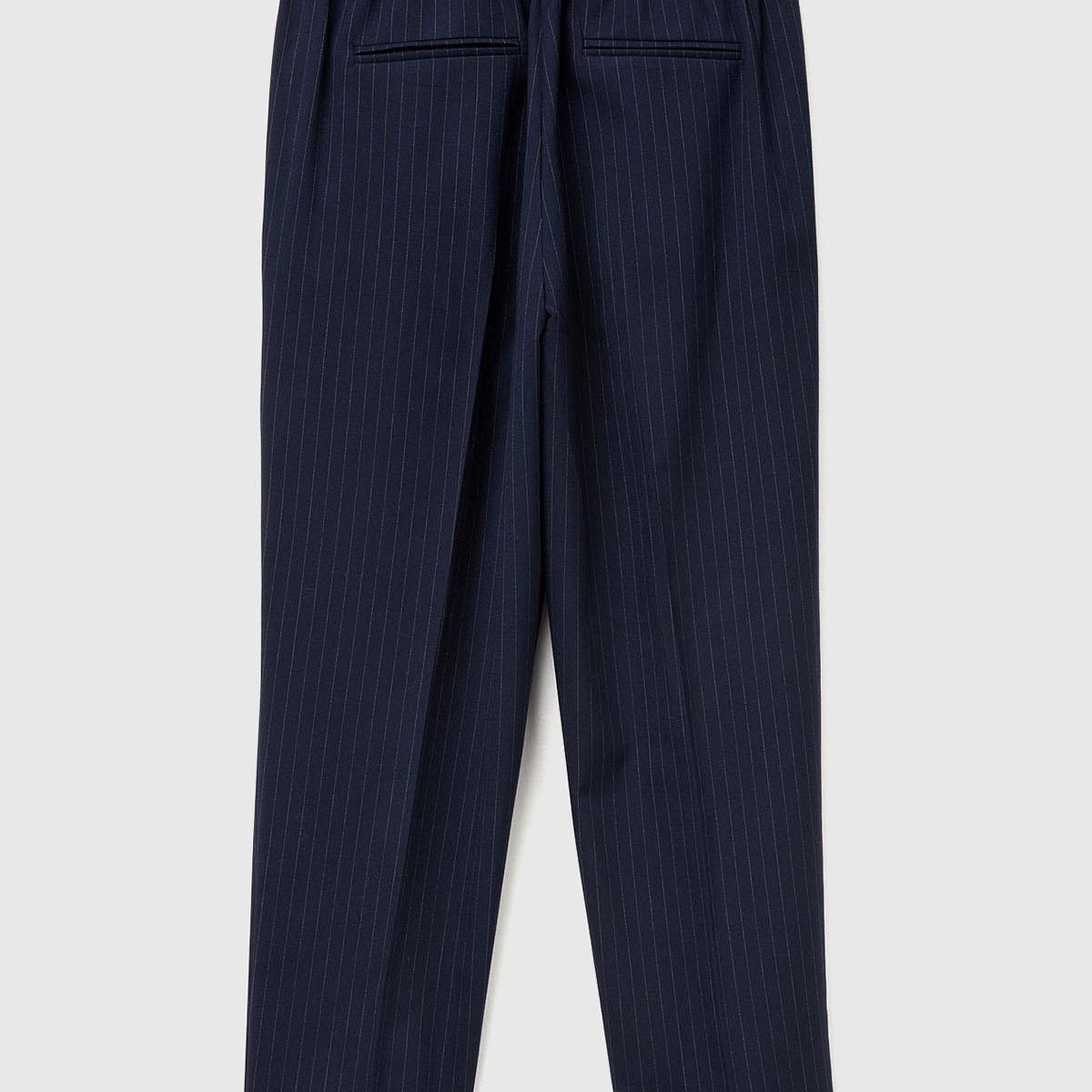 Kadın Lacivert Viskoz Karışımlı Paçası Katlamalı Jogger Pantolon