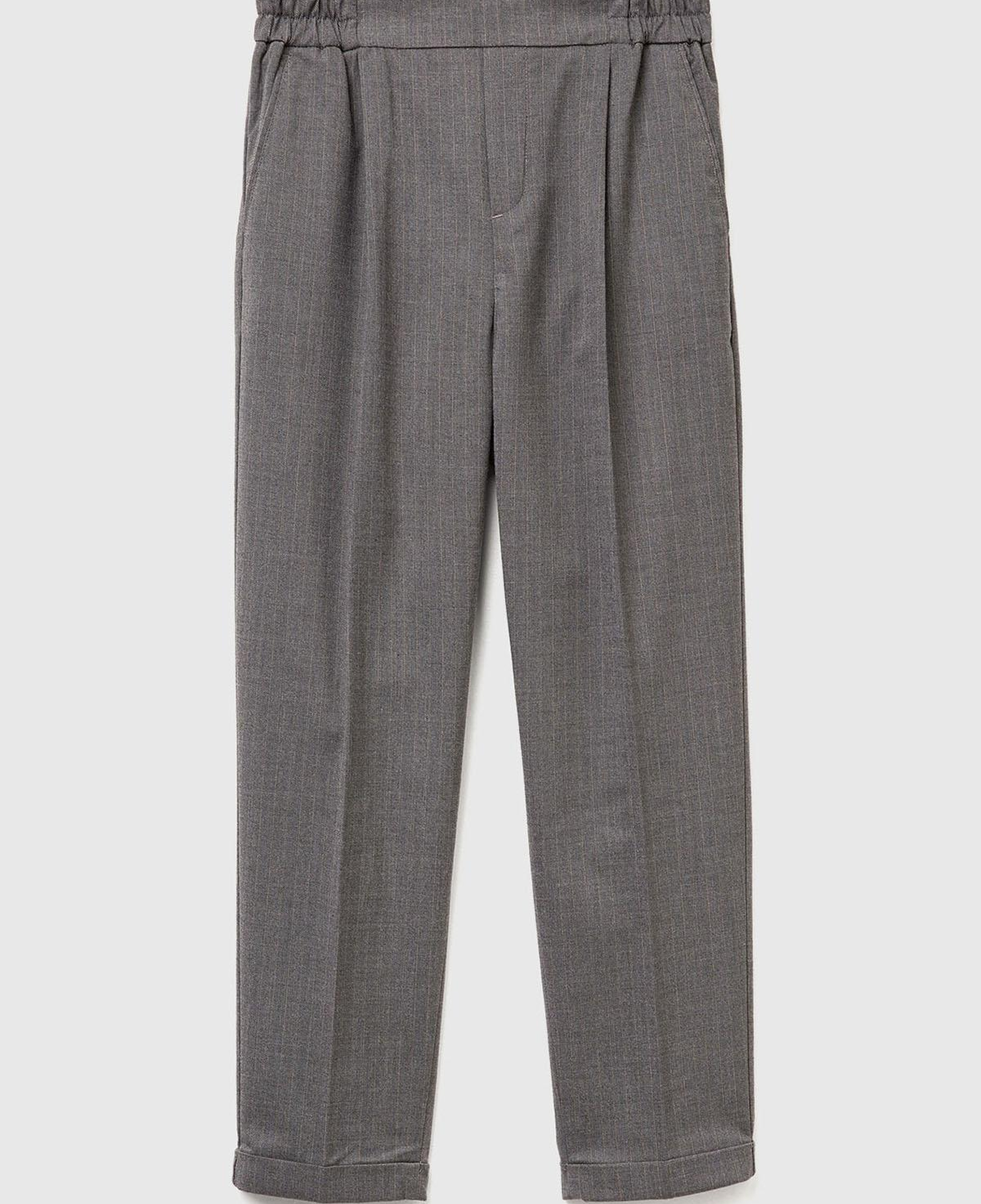 Kadın Gri Viskoz Karışımlı Paçası Katlamalı Jogger Pantolon