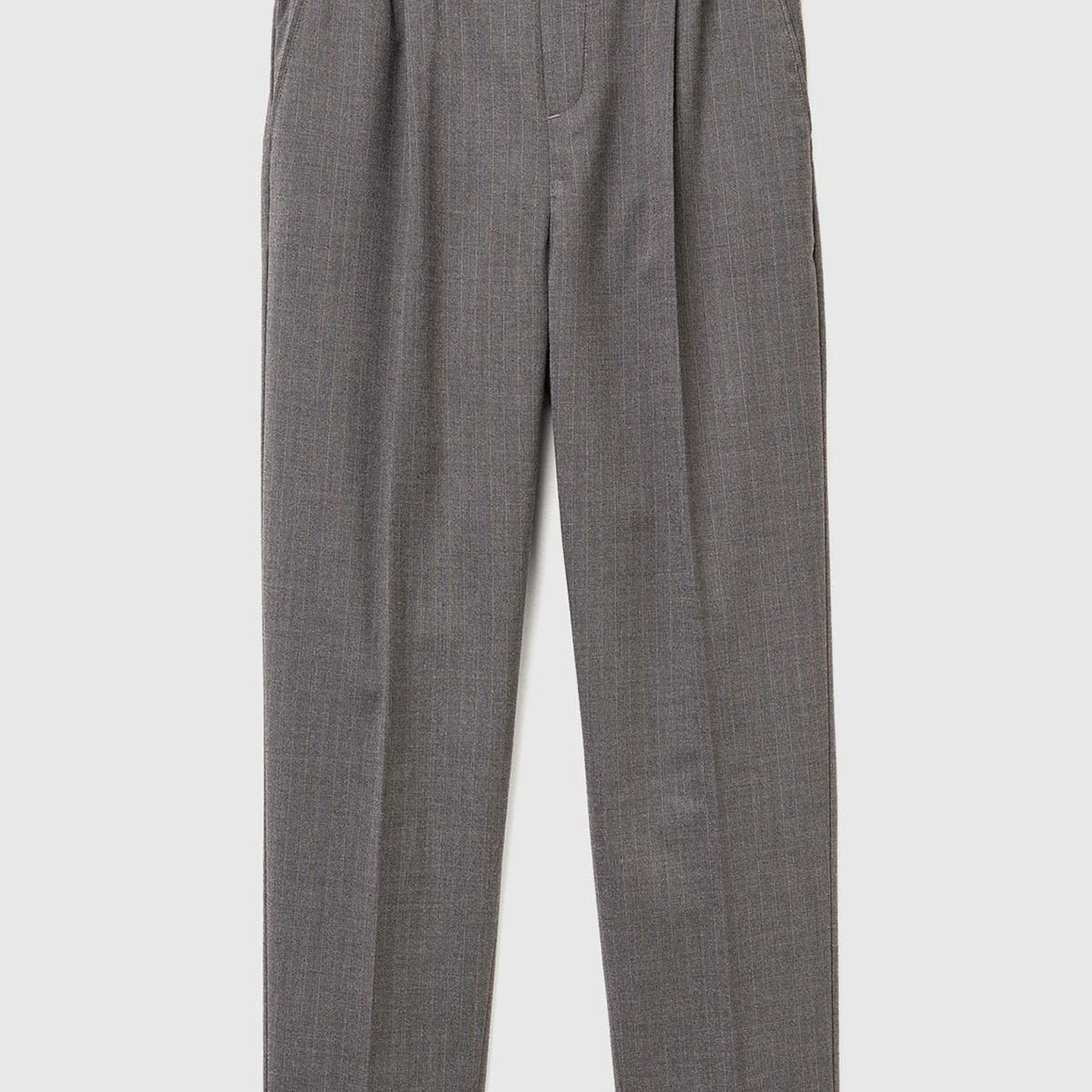 Kadın Gri Viskoz Karışımlı Paçası Katlamalı Jogger Pantolon