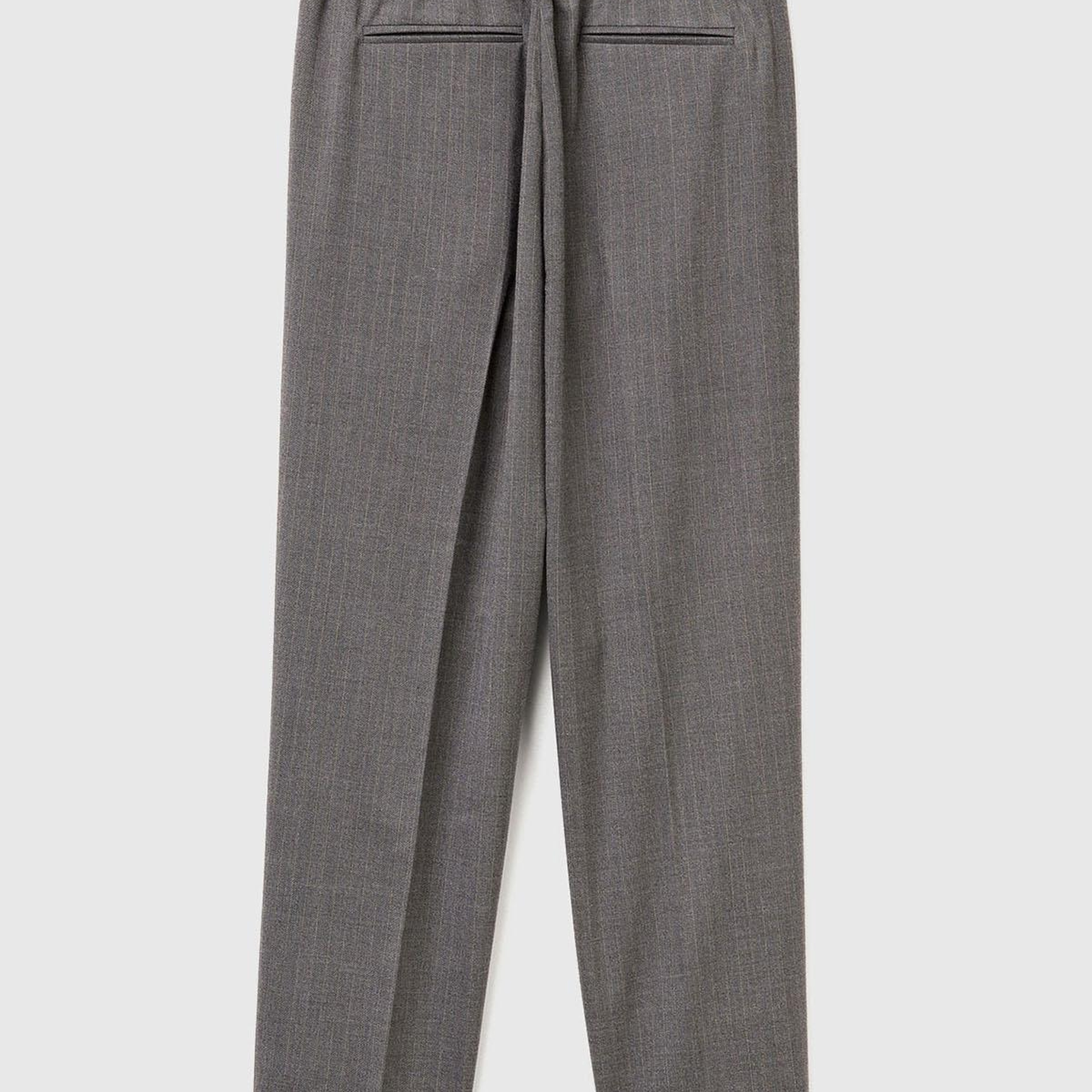 Kadın Gri Viskoz Karışımlı Paçası Katlamalı Jogger Pantolon