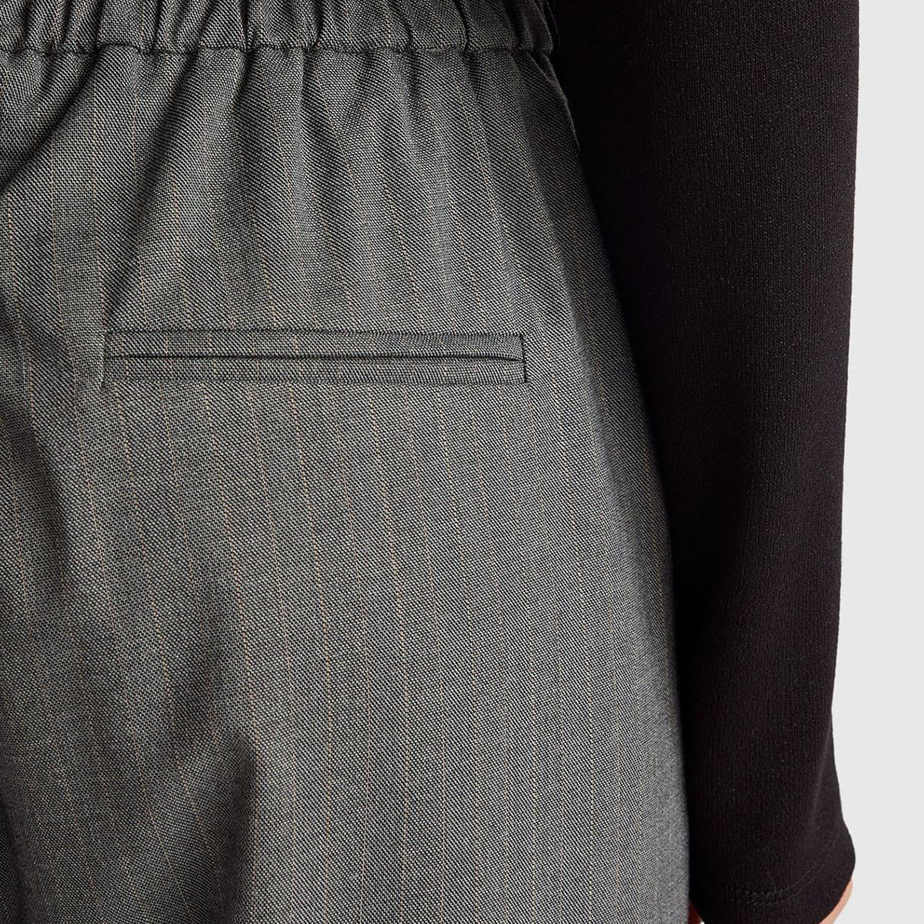 Kadın Gri Viskoz Karışımlı Paçası Katlamalı Jogger Pantolon