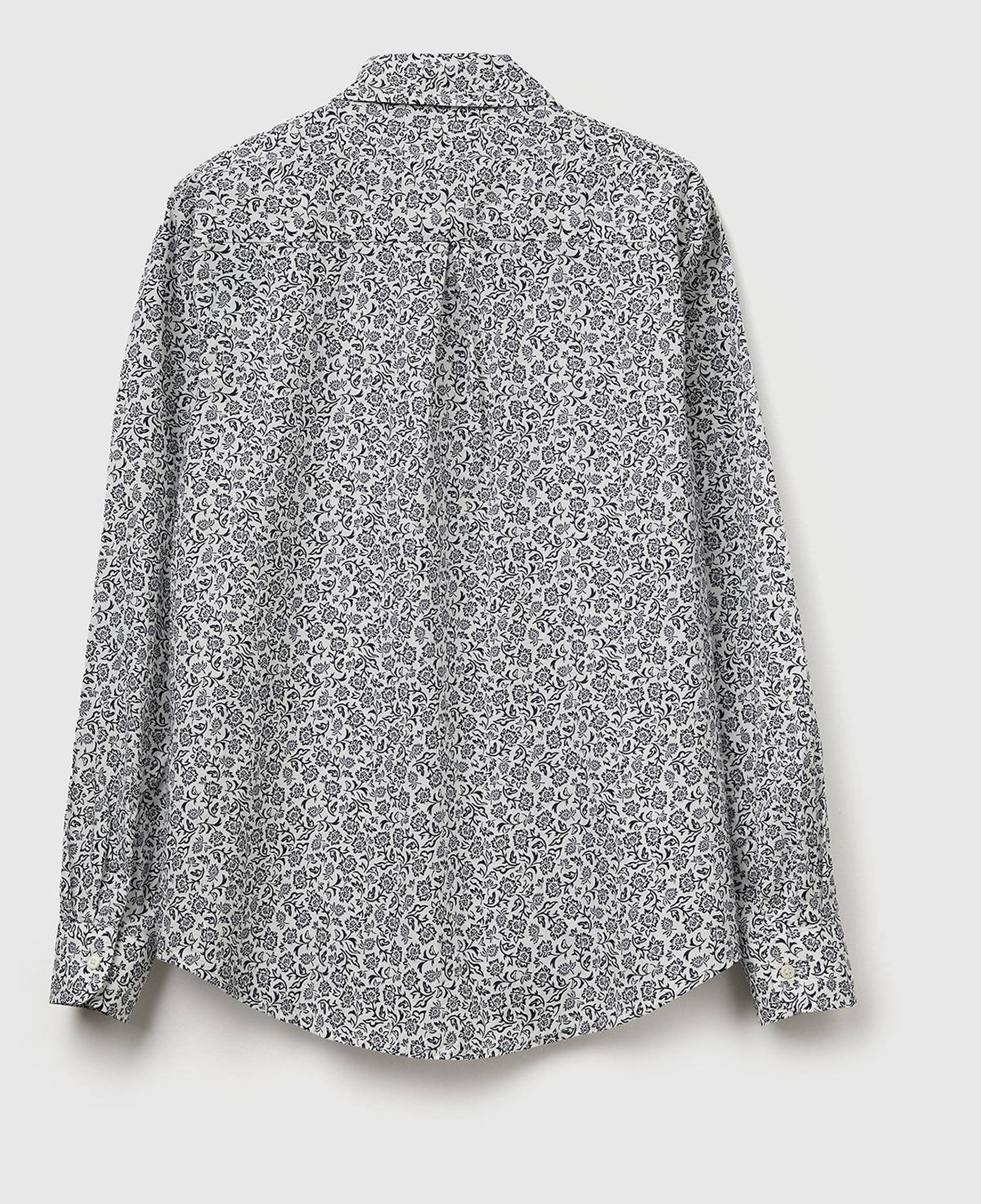 Kadın Gri Desenli %100 Pamuk Desenli Manşetli Regular Fit Müslin Gömlek