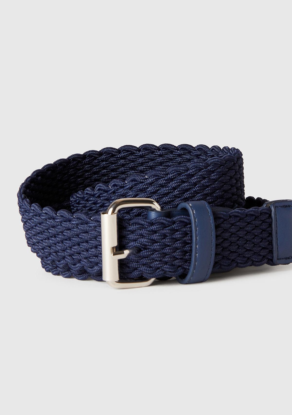 Erkek Lacivert Örgü Kemer