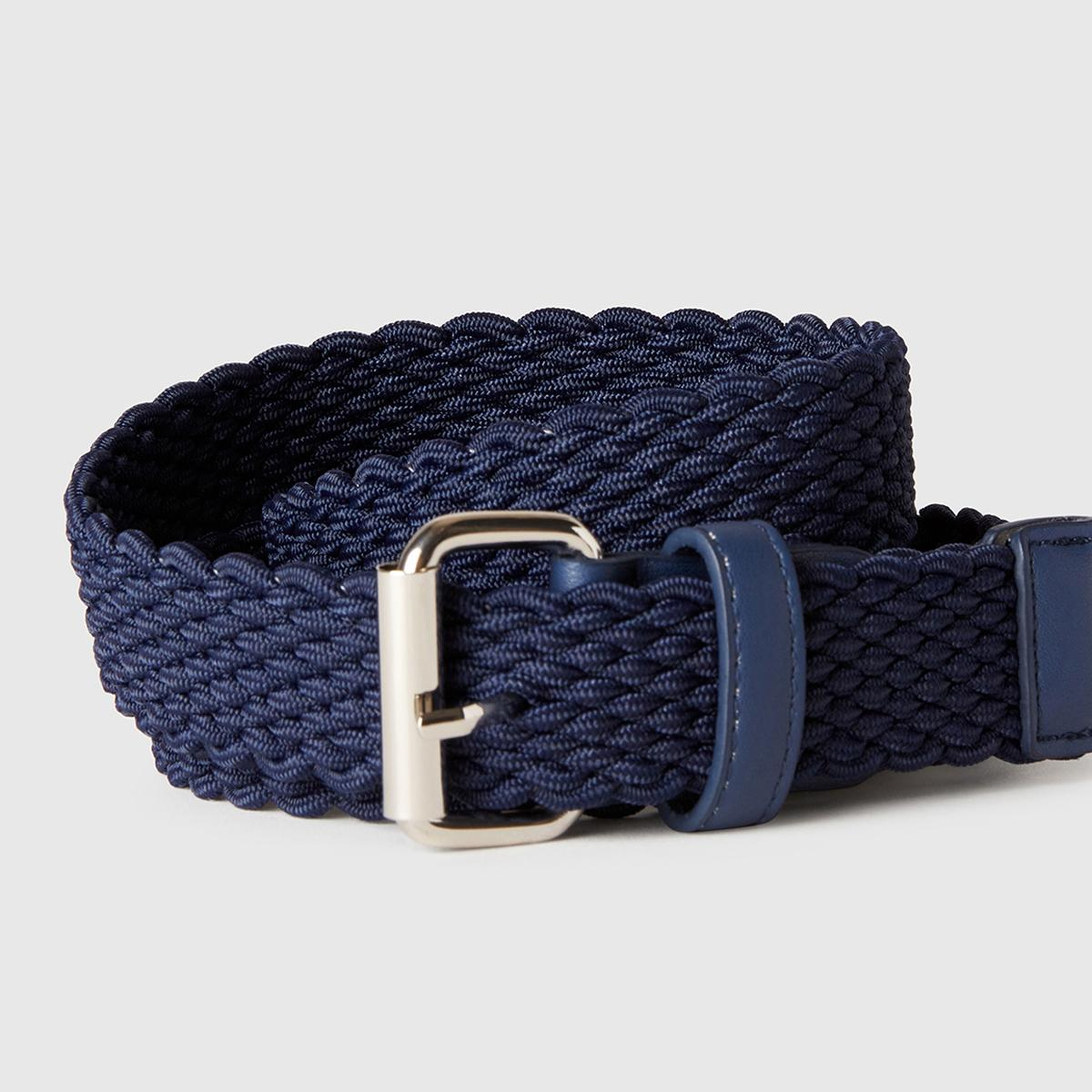 Erkek Lacivert Örgü Kemer
