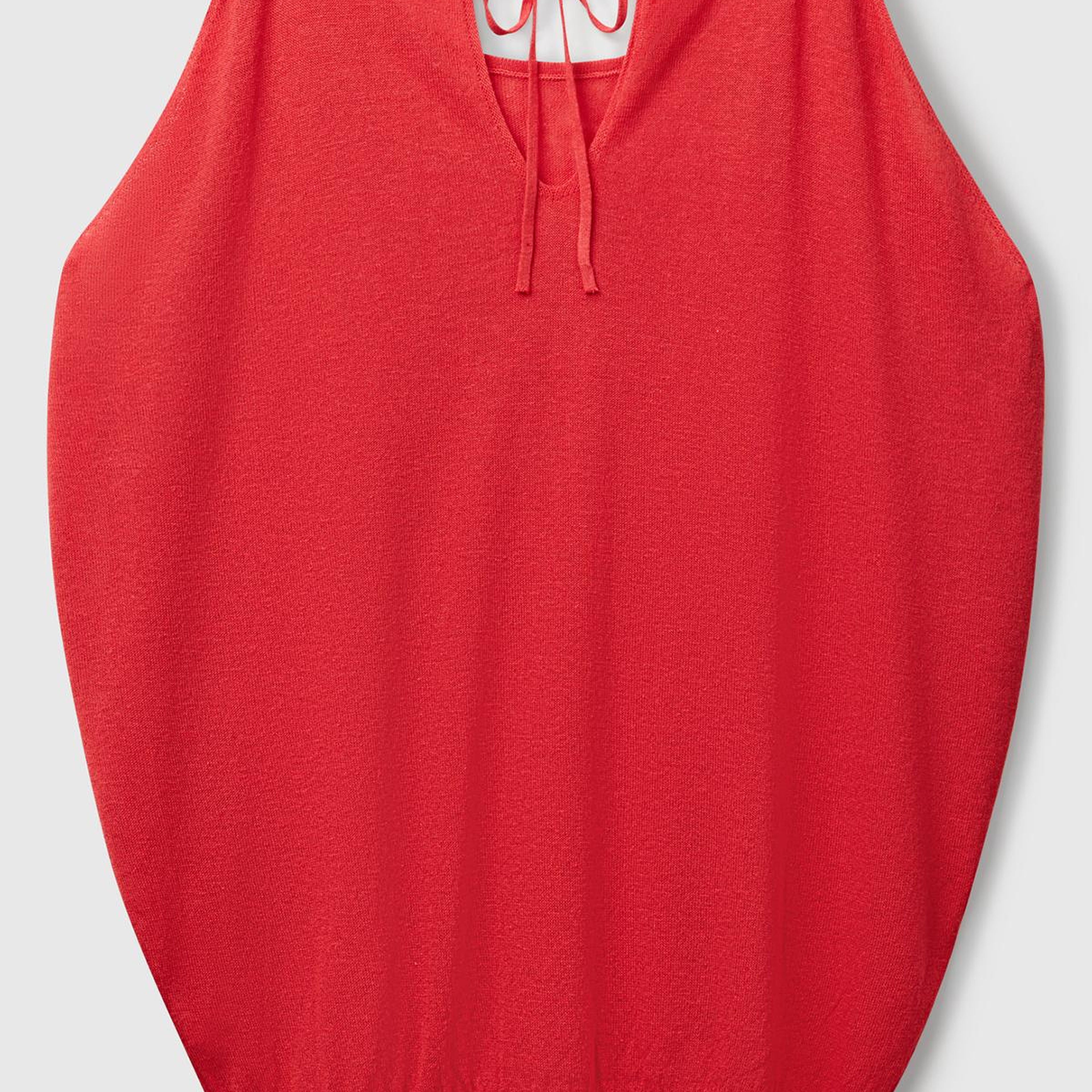 Kadın Mercan Keten Karışımlı Omzu Açık Triko Kazak