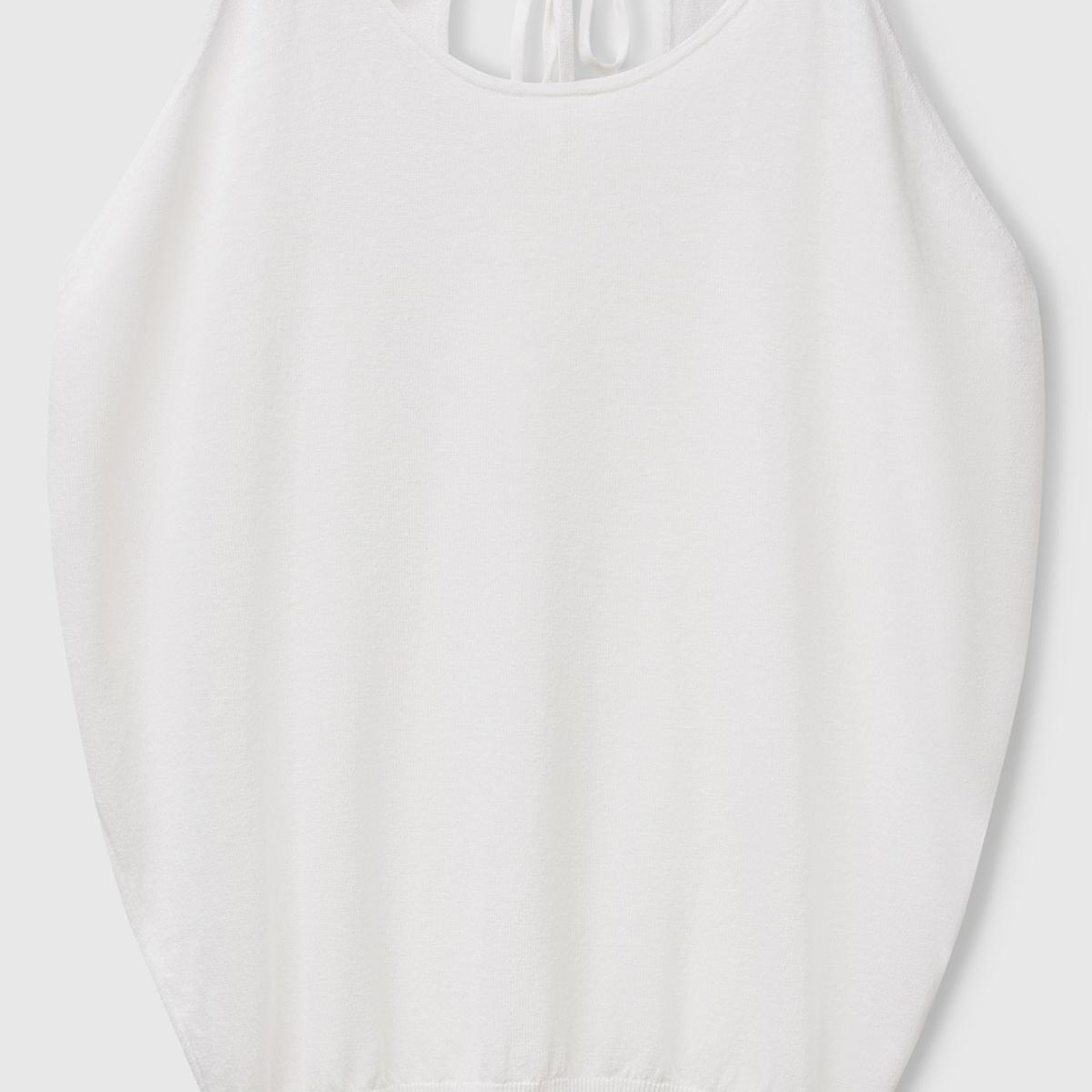 Kadın Beyaz Keten Karışımlı Omzu Açık Triko Kazak