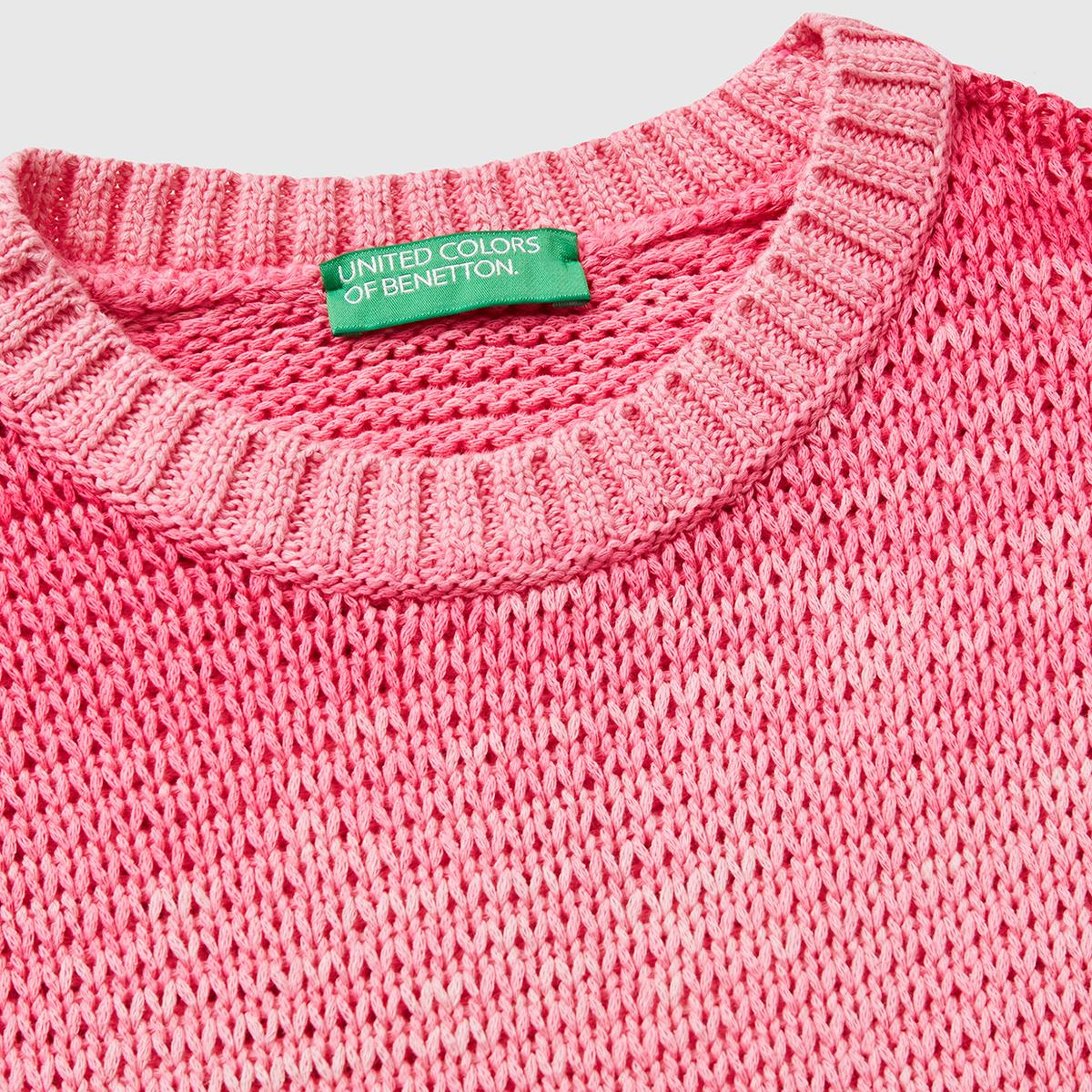 Kadın Pembe Mix %100 Pamuk Gölge Efektli Ribanalı Relax Fit Süveter