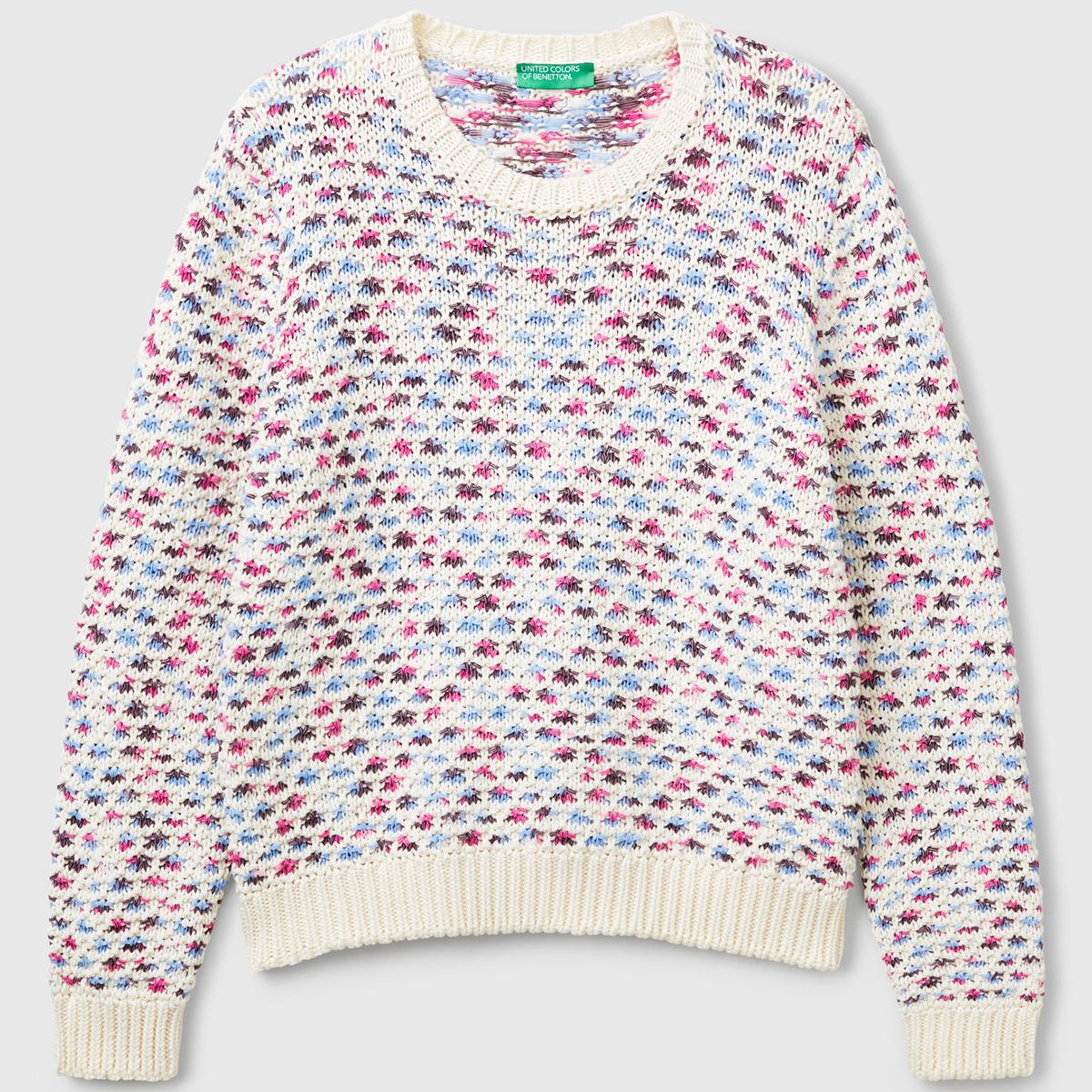 Kadın Pembe Mix Pamuk Karışımlı Jakarlı Nervür Detaylı Çift Taraflı Kazak