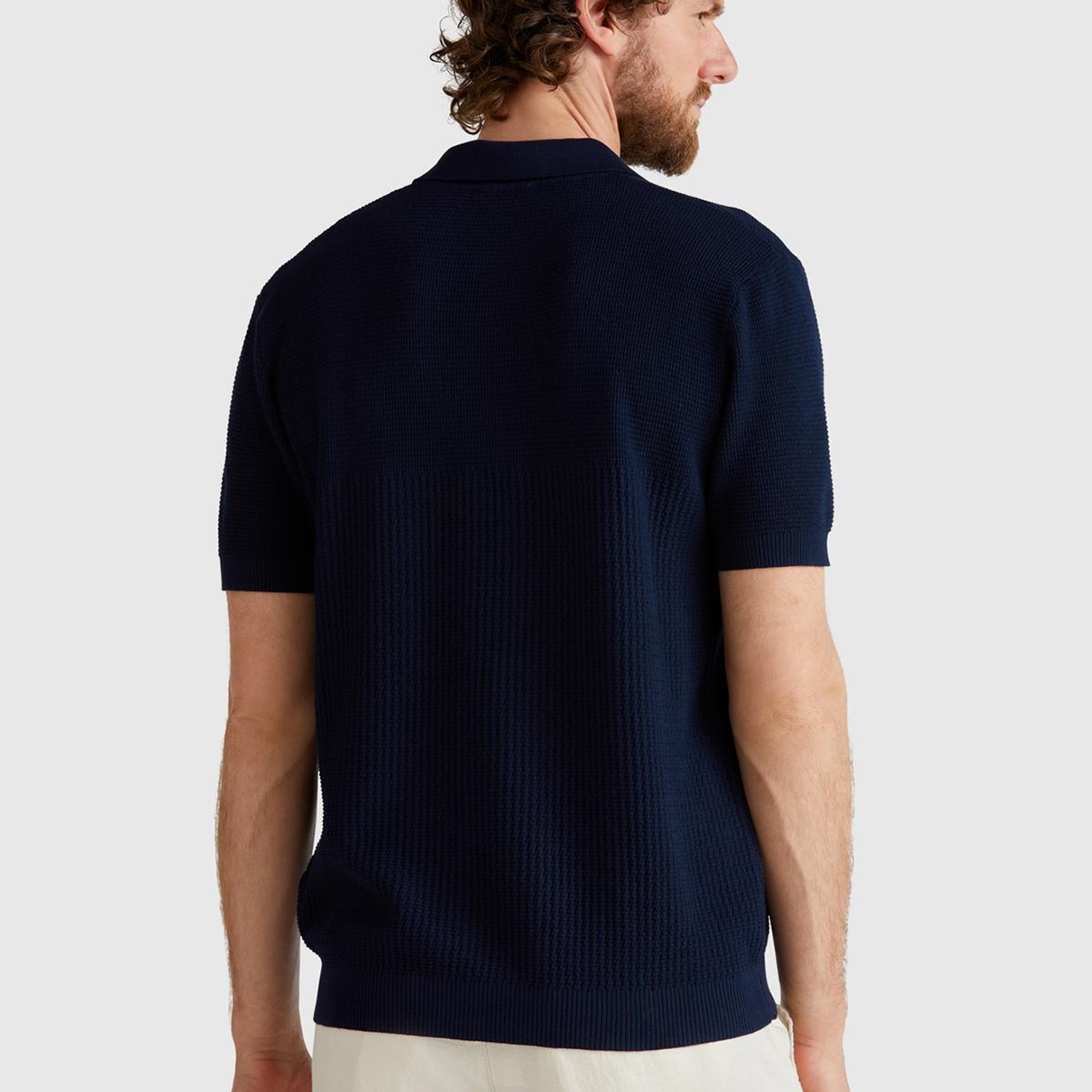 Erkek Lacivert %100 Koton Regular Fit Triko Polo T-Shirt