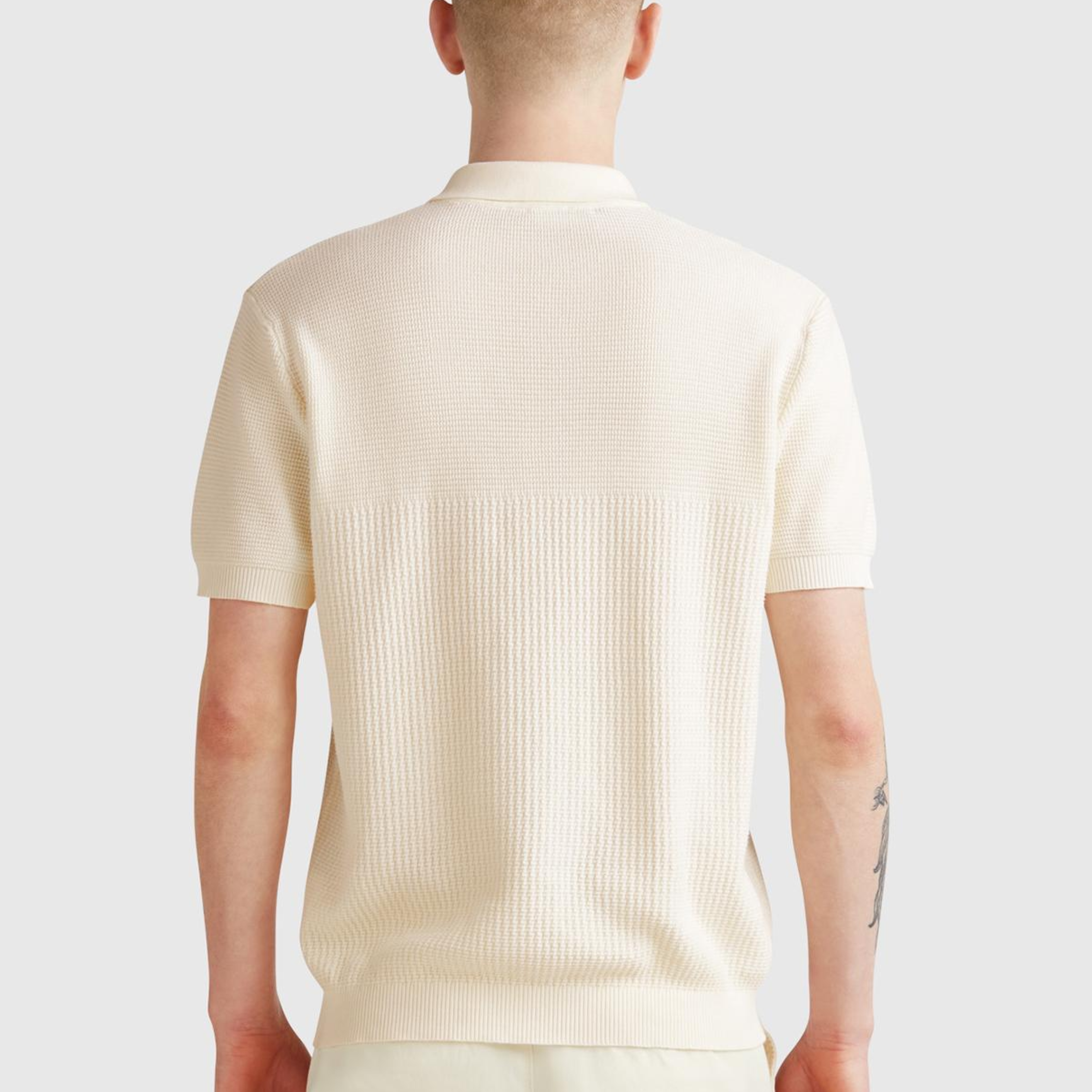 Erkek Krem %100 Koton Regular Fit Triko Polo T-Shirt