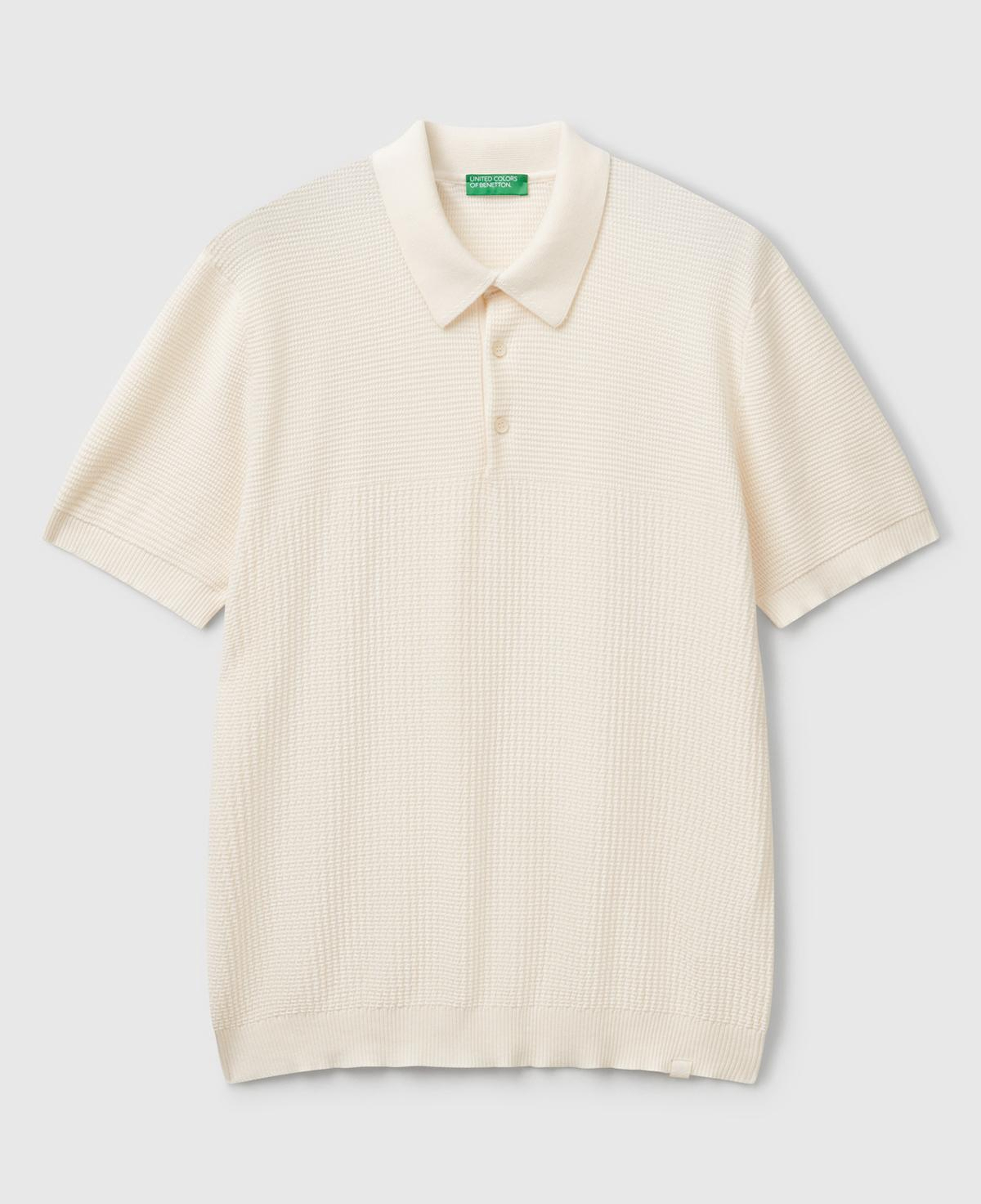 Erkek Krem %100 Koton Regular Fit Triko Polo T-Shirt