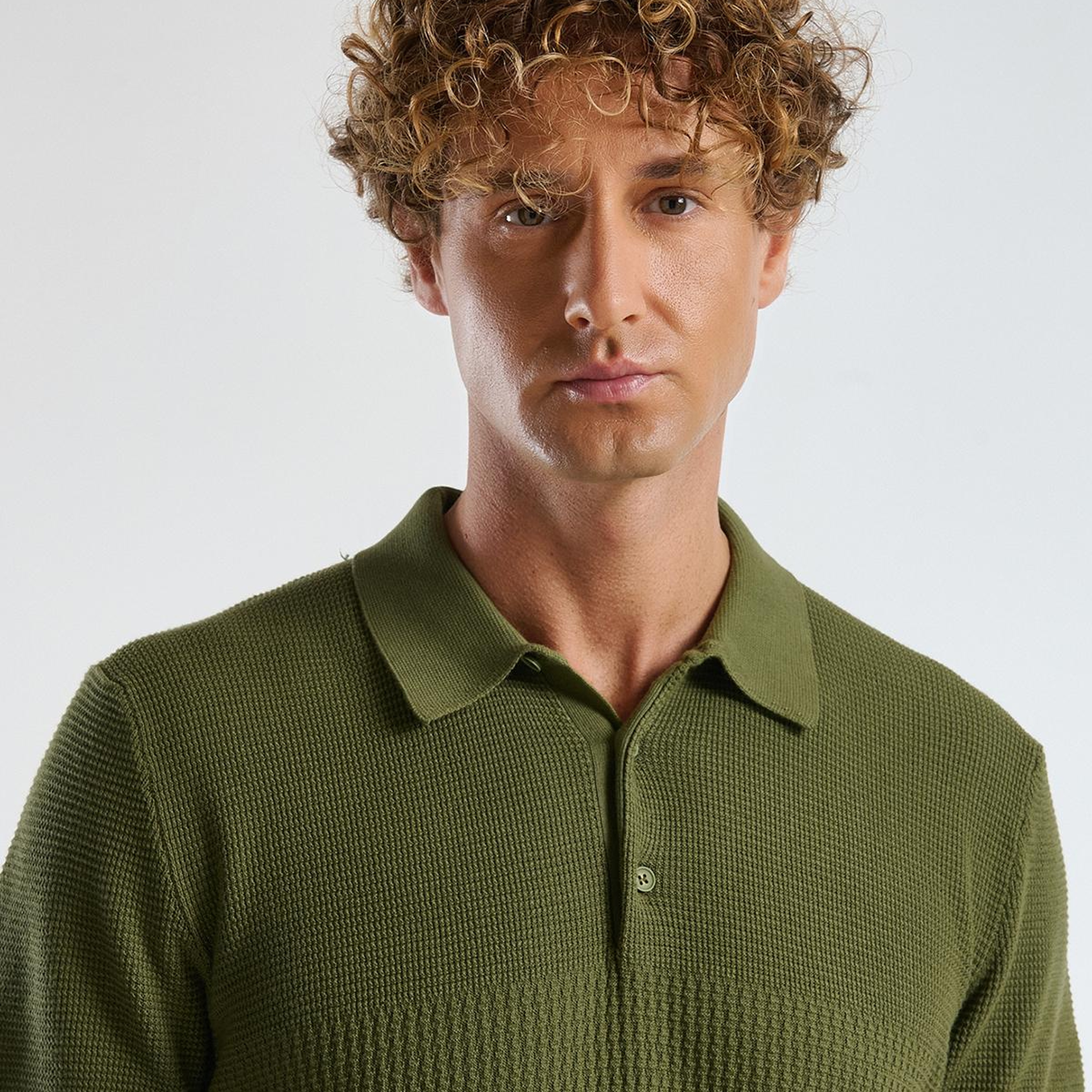 Erkek Haki %100 Koton Regular Fit Triko Polo T-Shirt