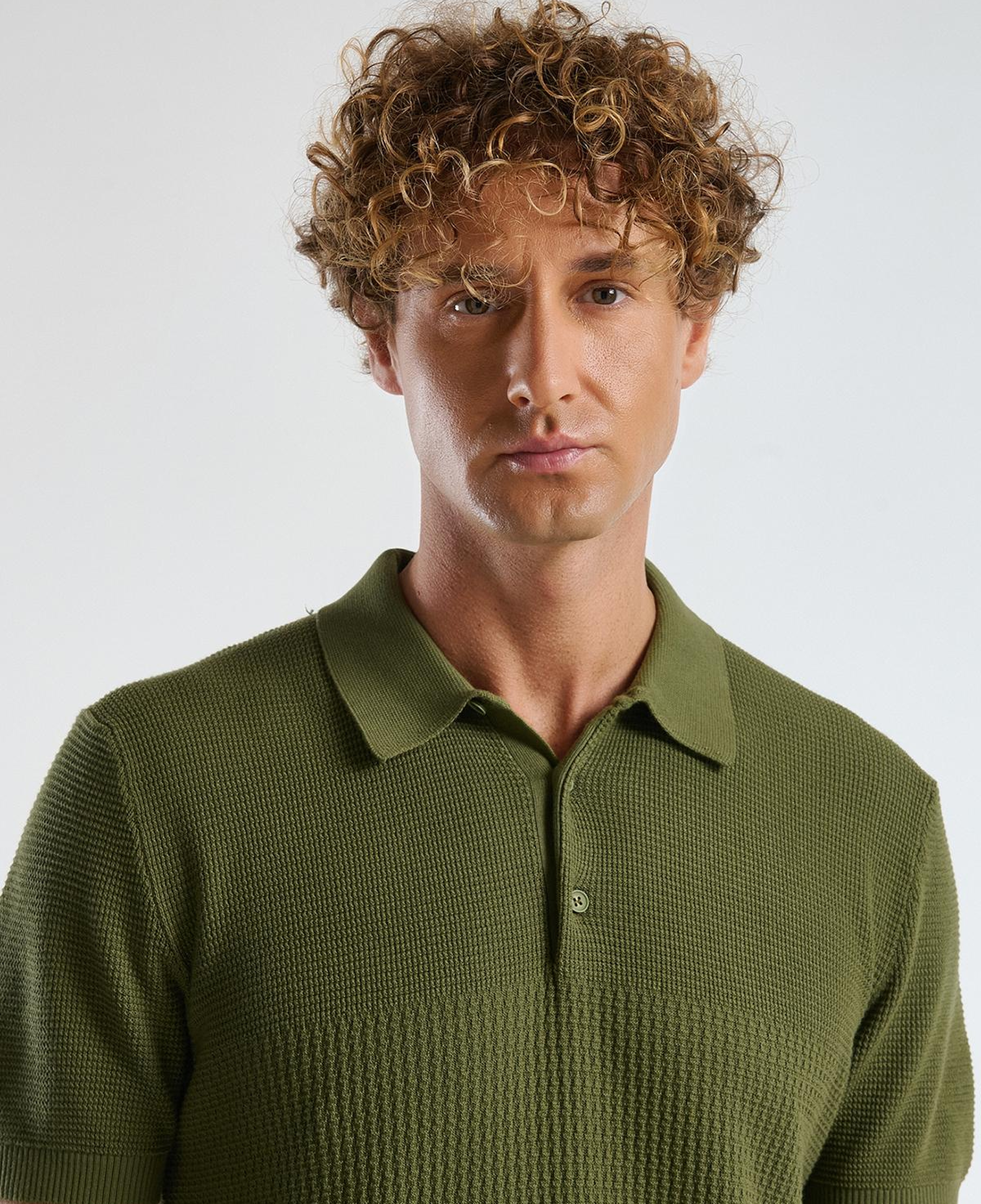 Erkek Haki %100 Koton Regular Fit Triko Polo T-Shirt