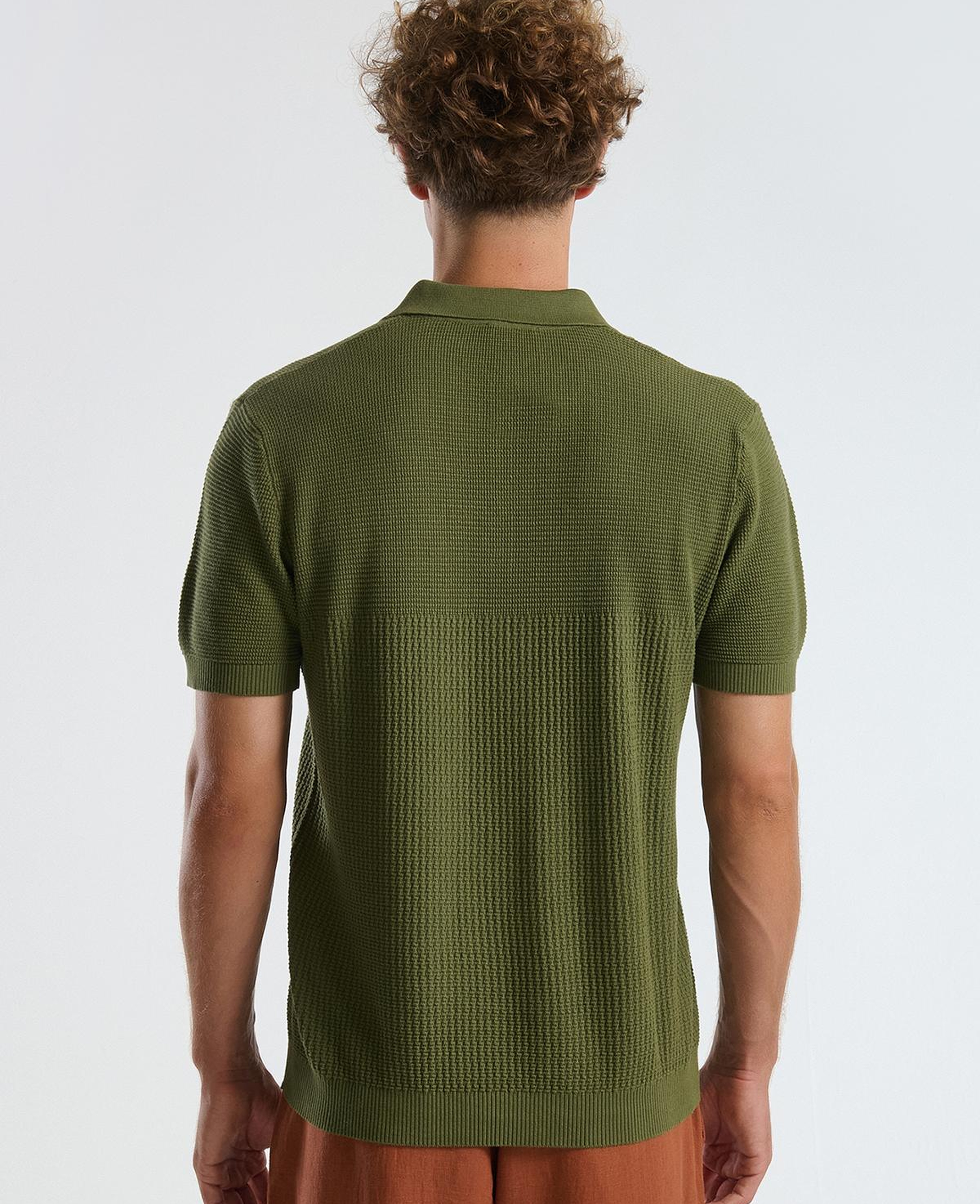 Erkek Haki %100 Koton Regular Fit Triko Polo T-Shirt