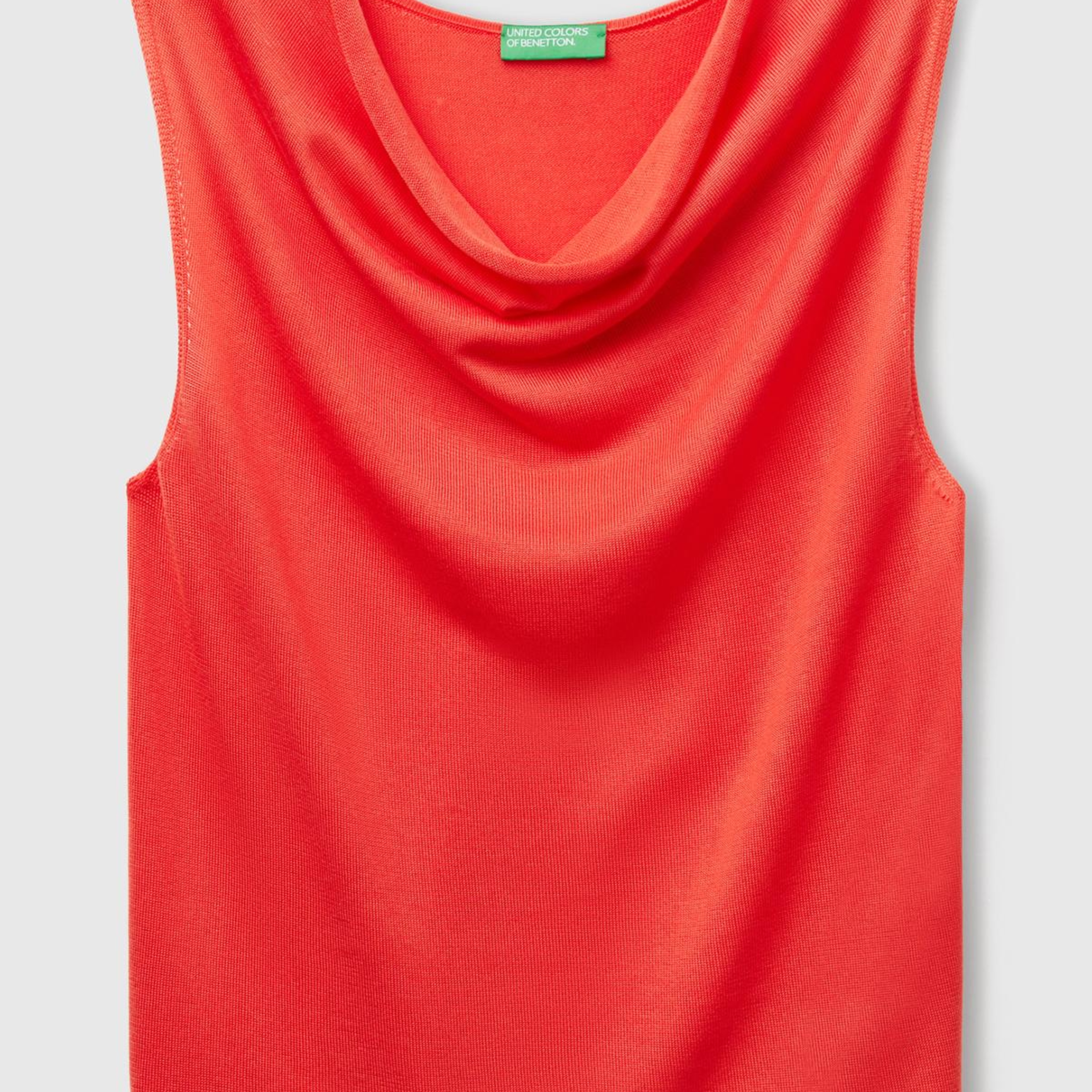 Kadın Turuncu %100 Liyosel Kolsuz Regular Fit Kazak