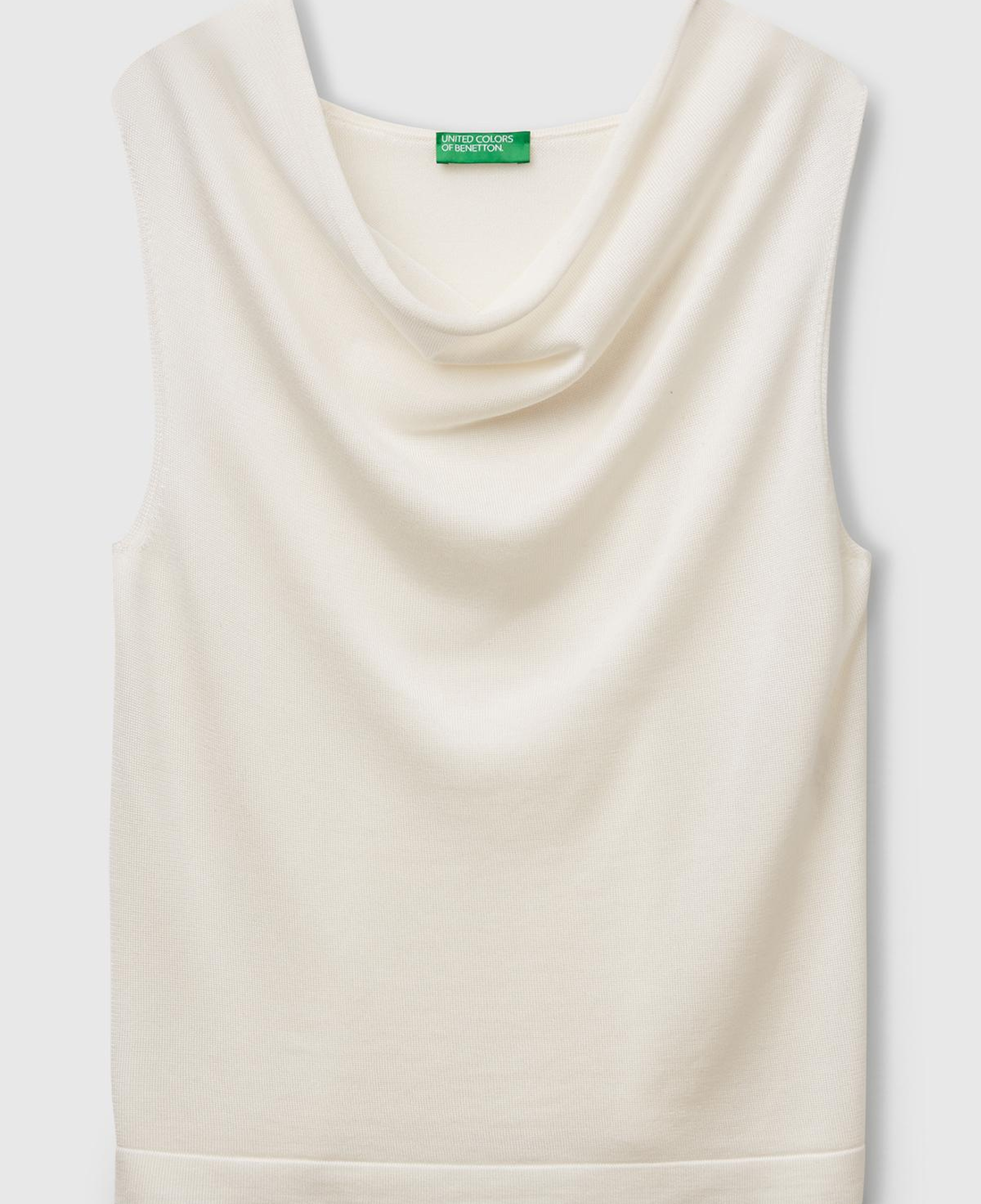 Kadın Krem %100 Liyosel Kolsuz Regular Fit Kazak