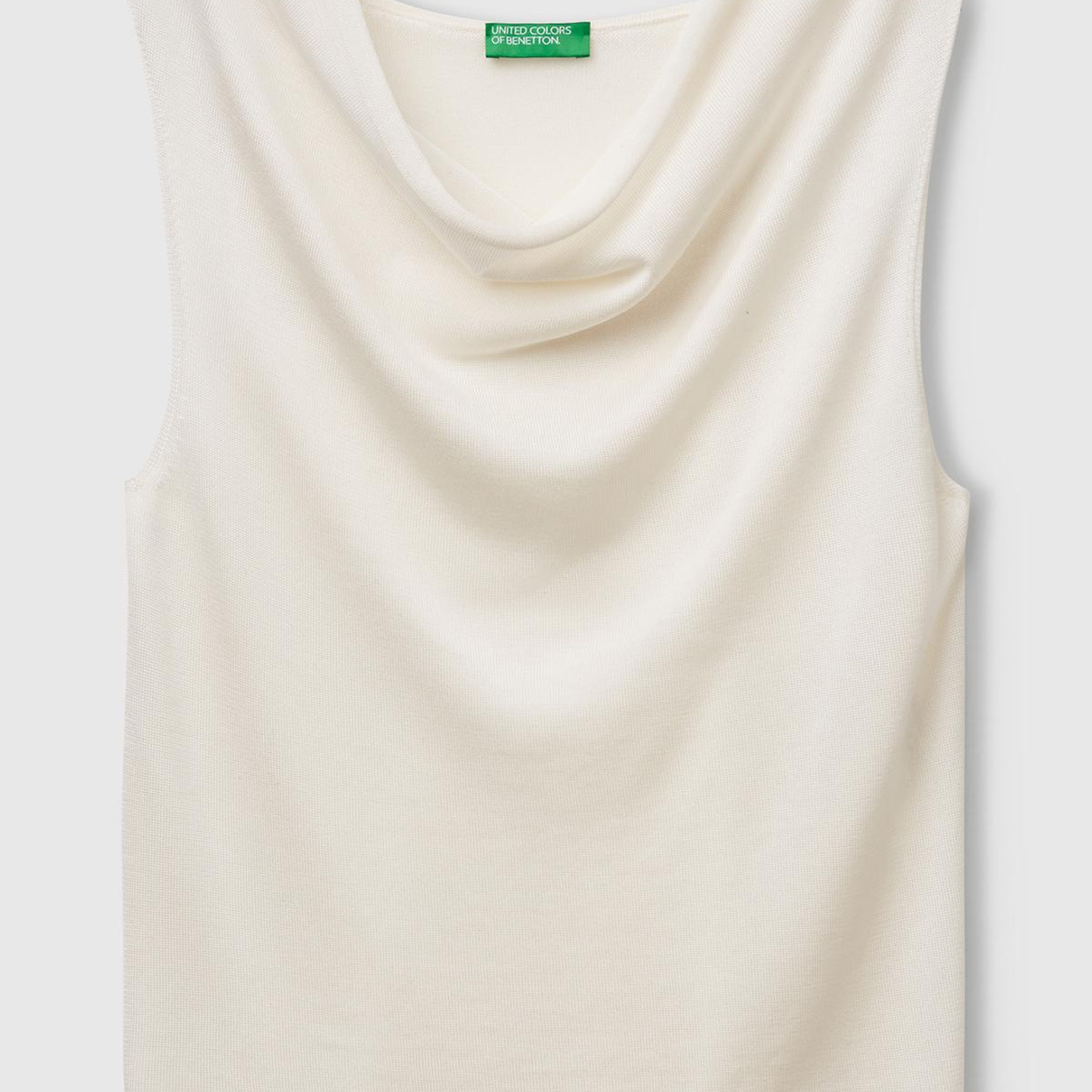 Kadın Krem %100 Liyosel Kolsuz Regular Fit Kazak