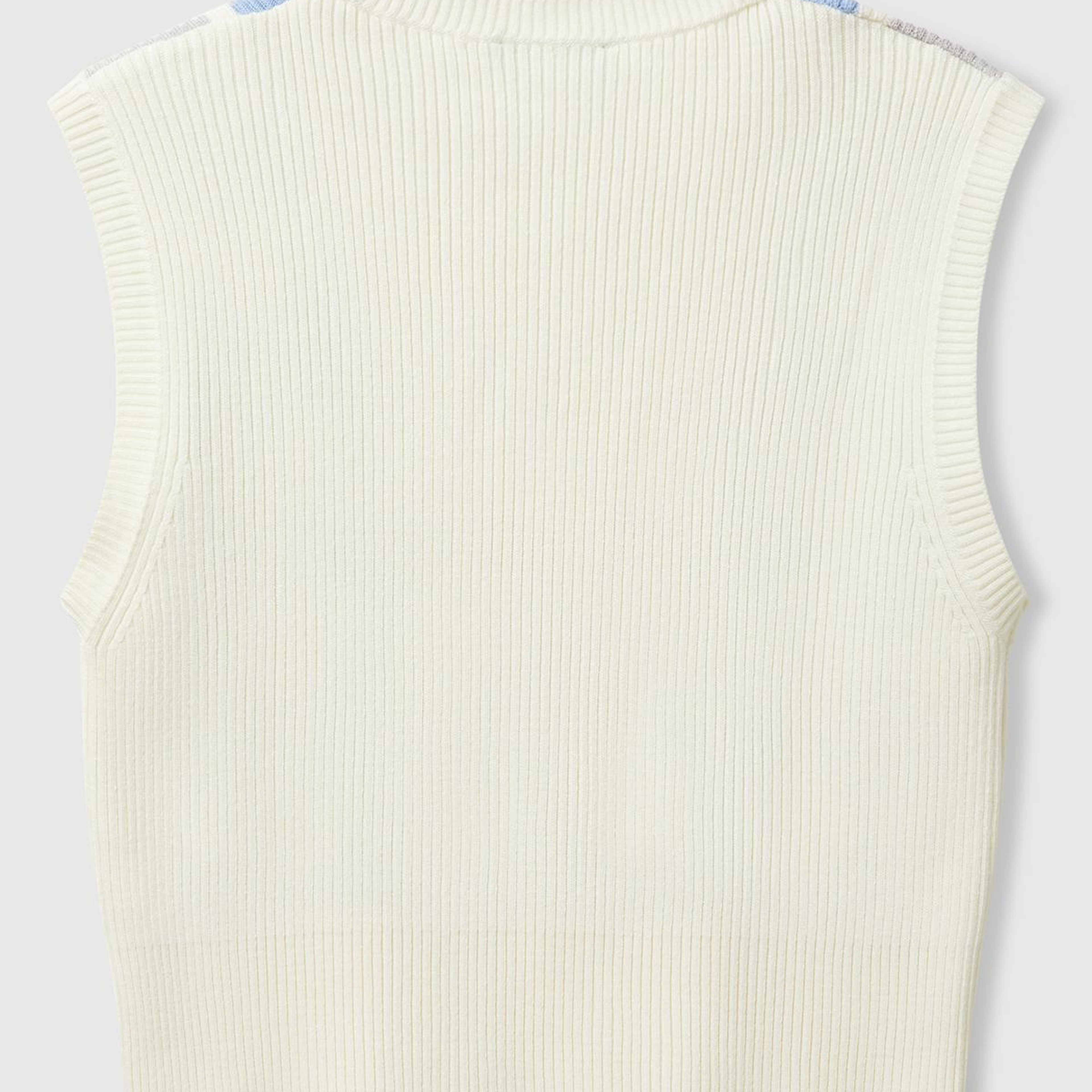 Kadın Krem Baklava Desenli Nervür Detaylı Ribanalı Crop Süveter