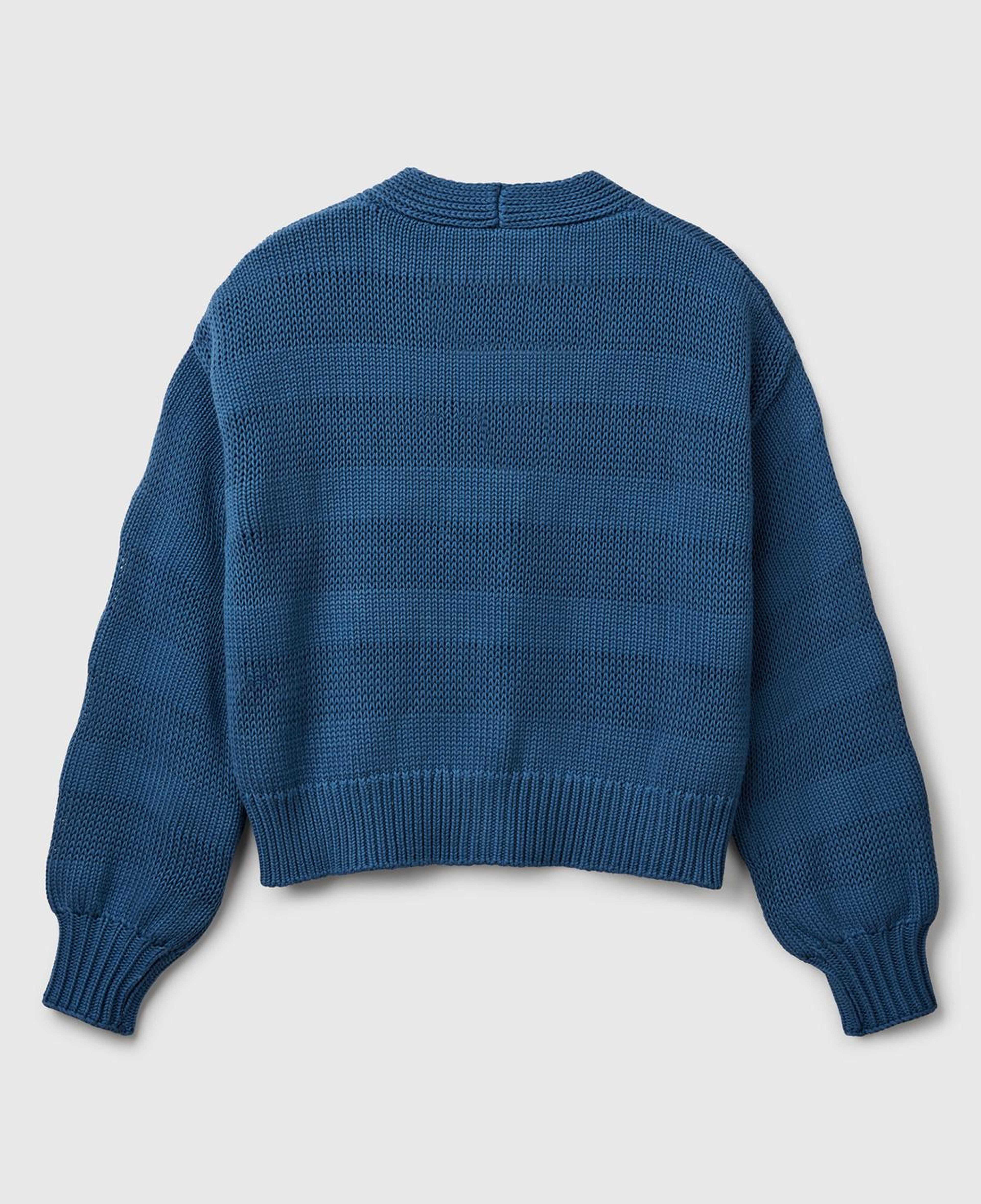 Kadın Denim %100 Pamuk Şerit Efektli Düşük Omuzlu Örme Relax Fit Hırka