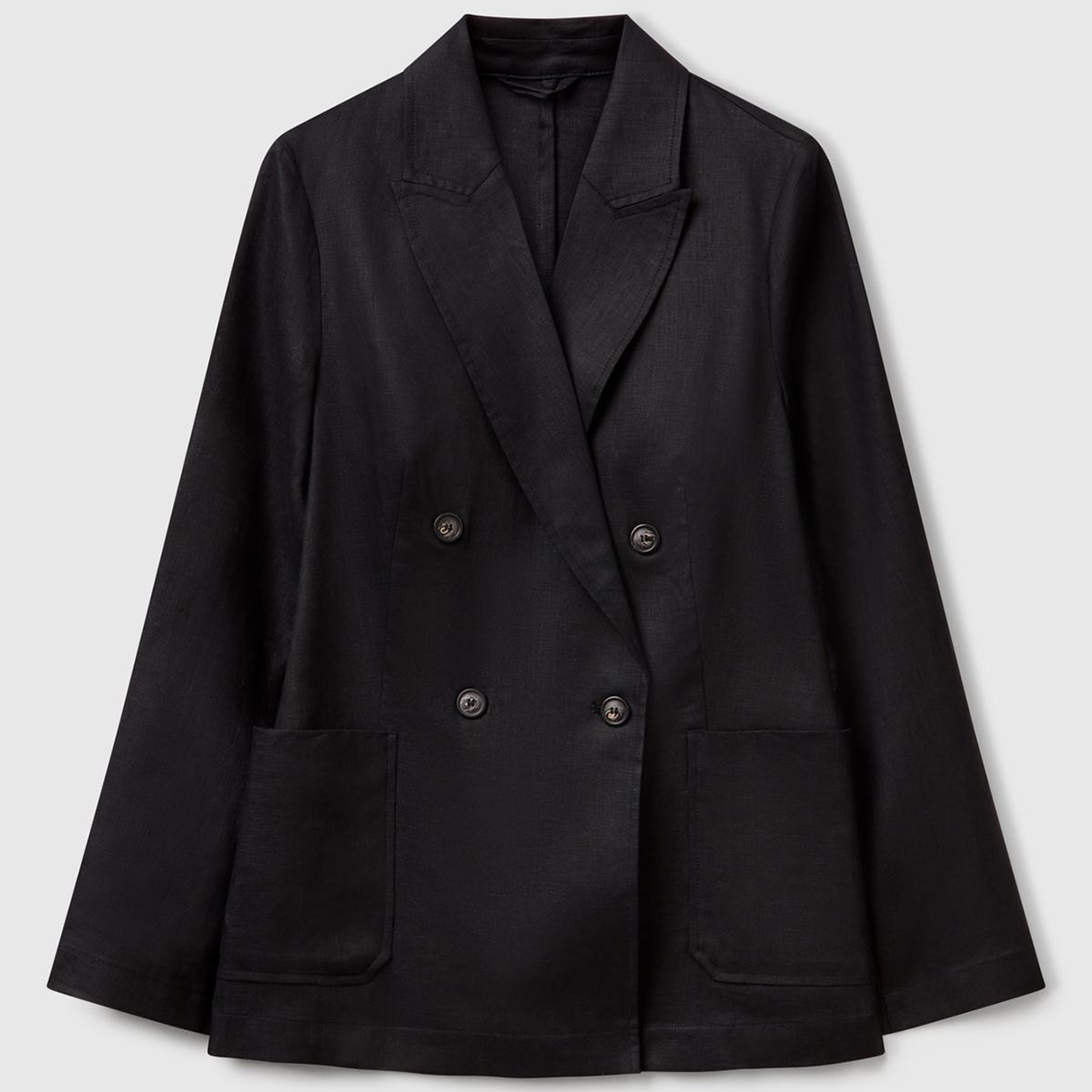 Kadın Siyah %100 Keten Ceket