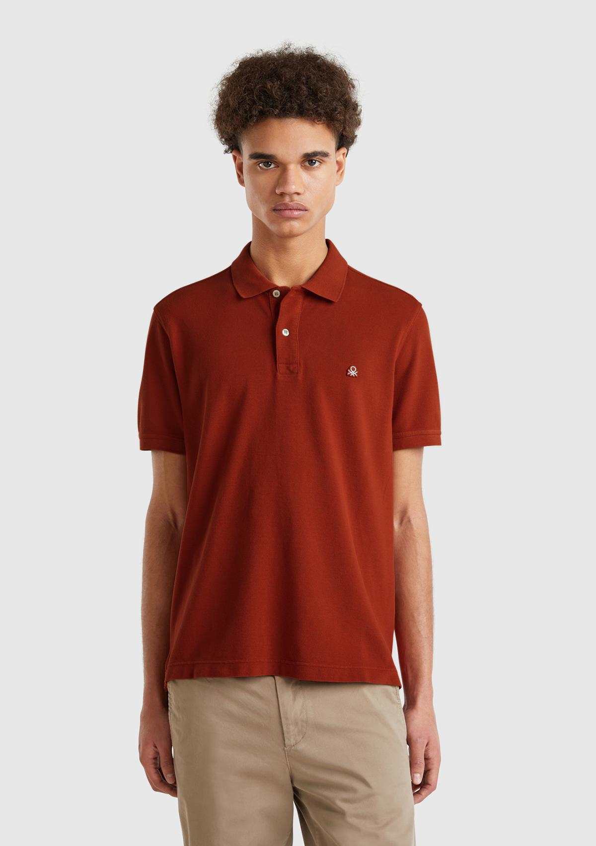 Erkek Koyu Kırmızı Regular Fit Kısa Kollu Polo T-Shirt