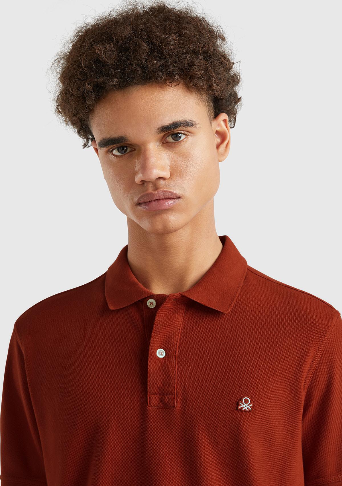 Erkek Koyu Kırmızı Regular Fit Kısa Kollu Polo T-Shirt