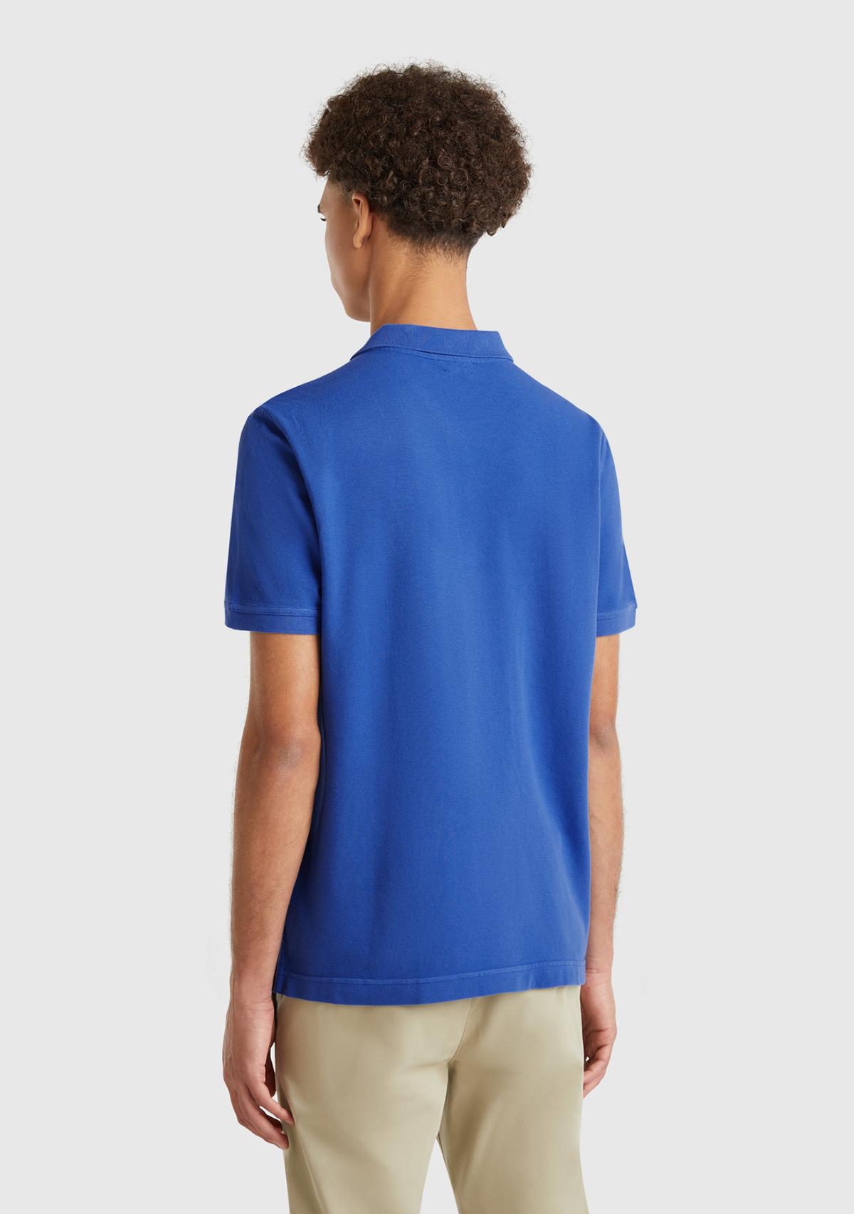 Erkek Saks Mavi Regular Fit Kısa Kollu Polo T-Shirt