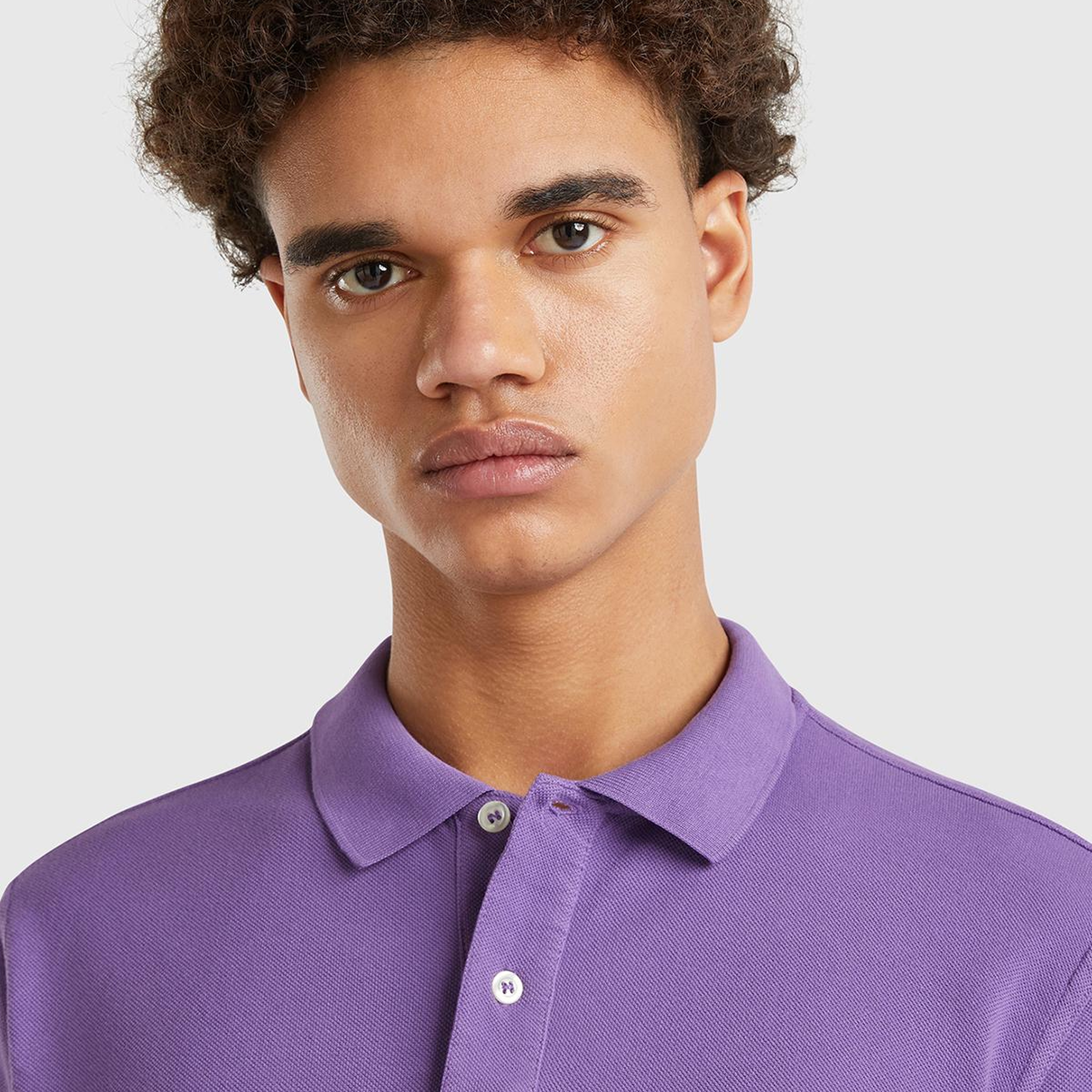 Erkek Lavanta Moru Regular Fit Kısa Kollu Polo T-Shirt