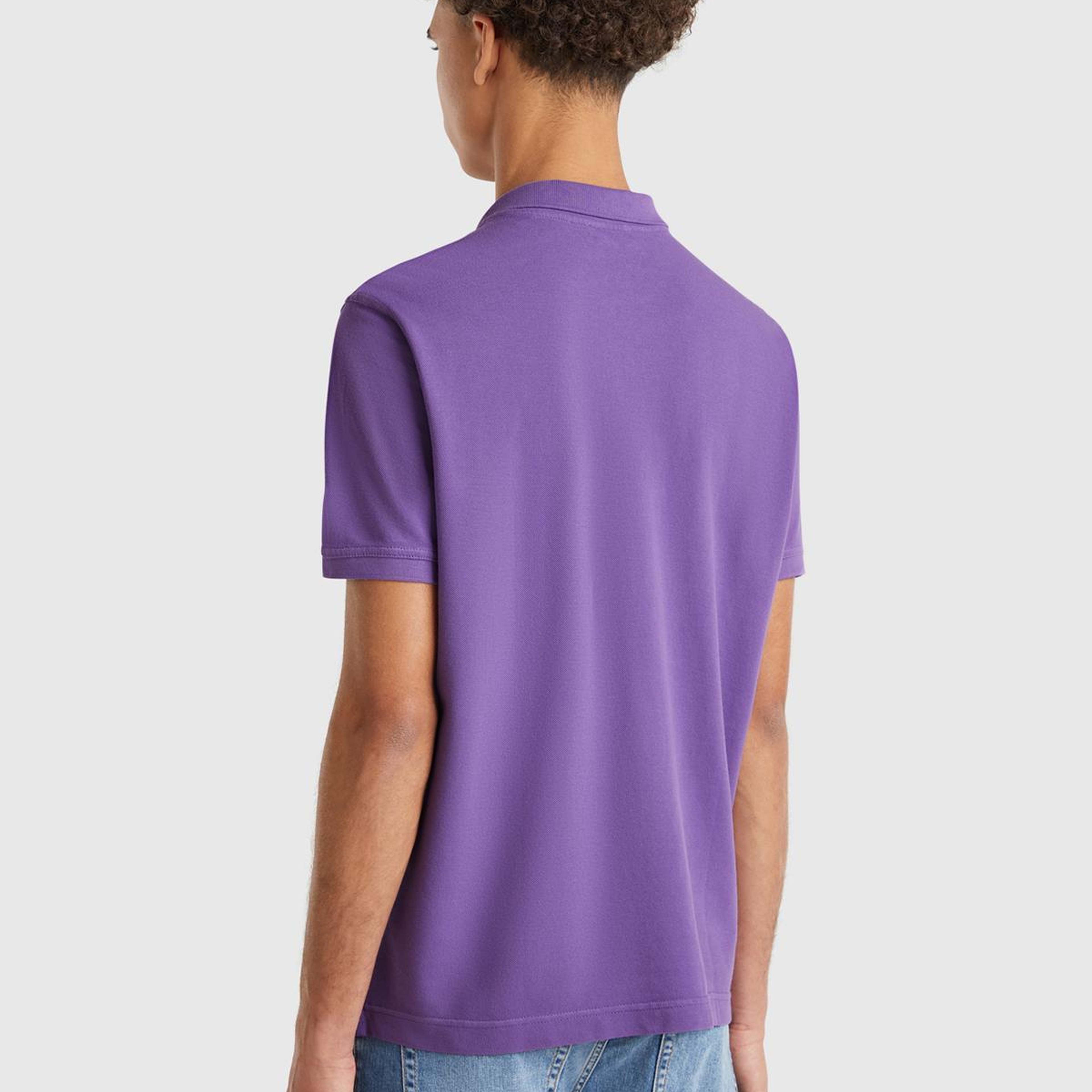 Erkek Lavanta Moru Regular Fit Kısa Kollu Polo T-Shirt