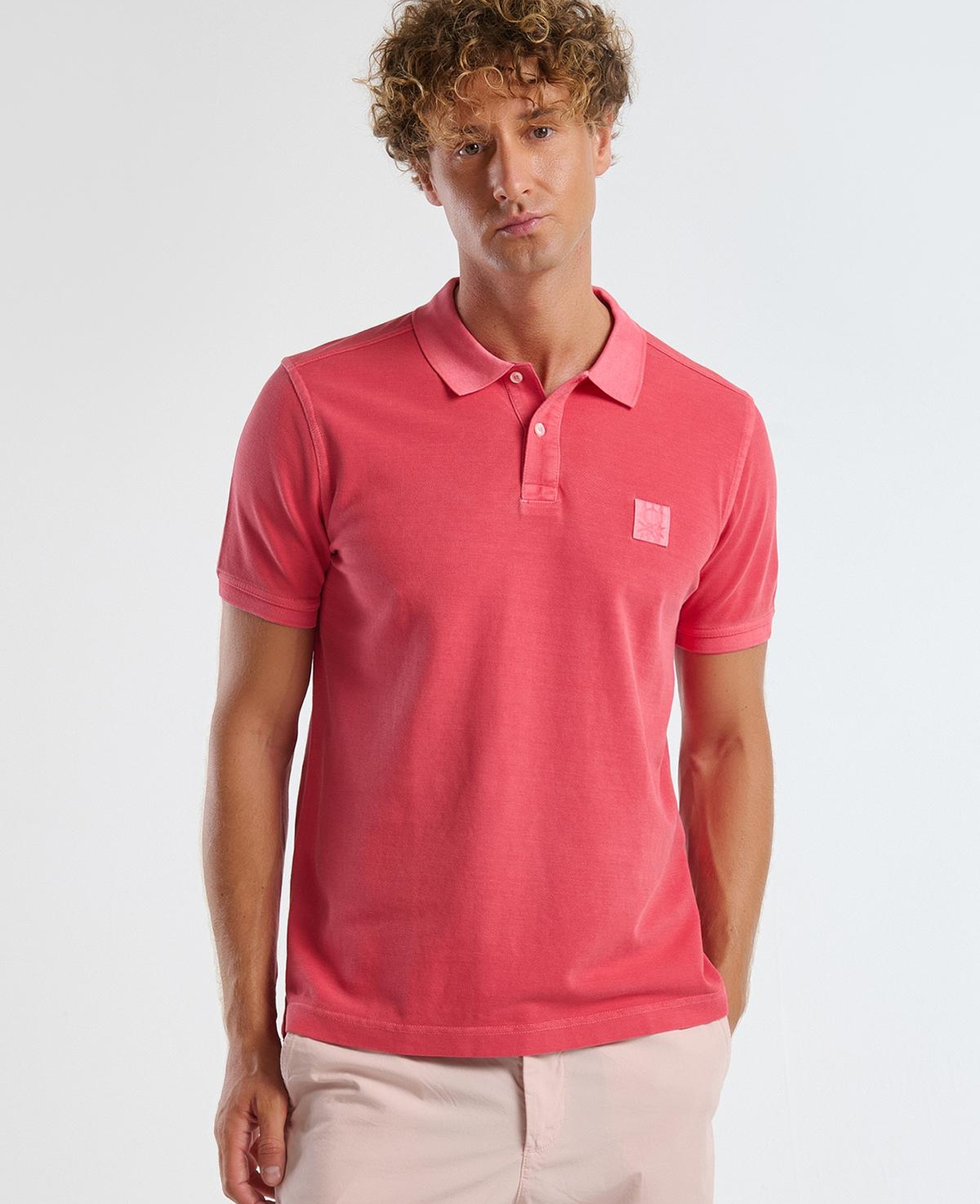 Erkek Mercan %100 Organik Koton Regular Fit Polo T-Shirt