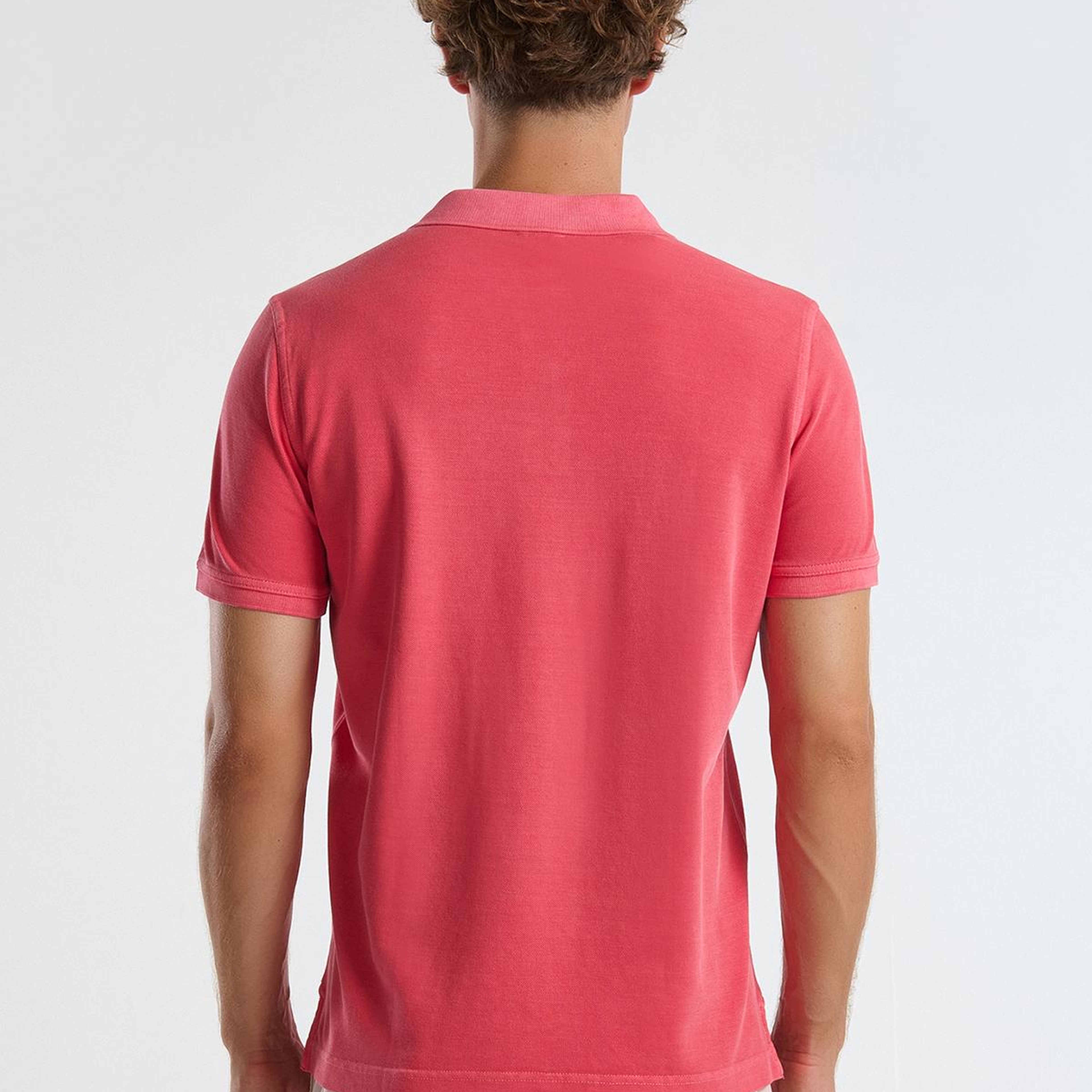 Erkek Mercan %100 Organik Koton Regular Fit Polo T-Shirt