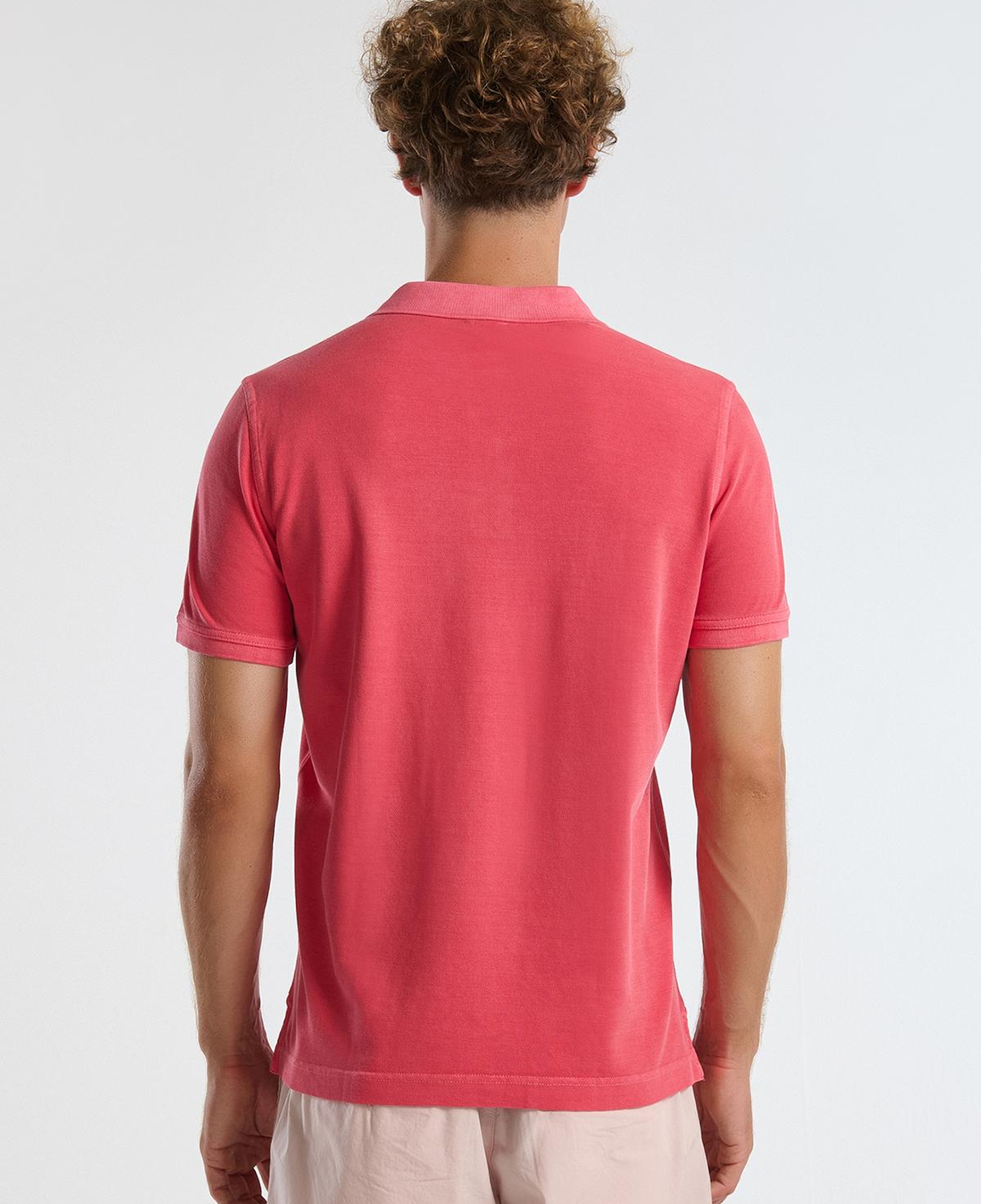 Erkek Mercan %100 Organik Koton Regular Fit Polo T-Shirt