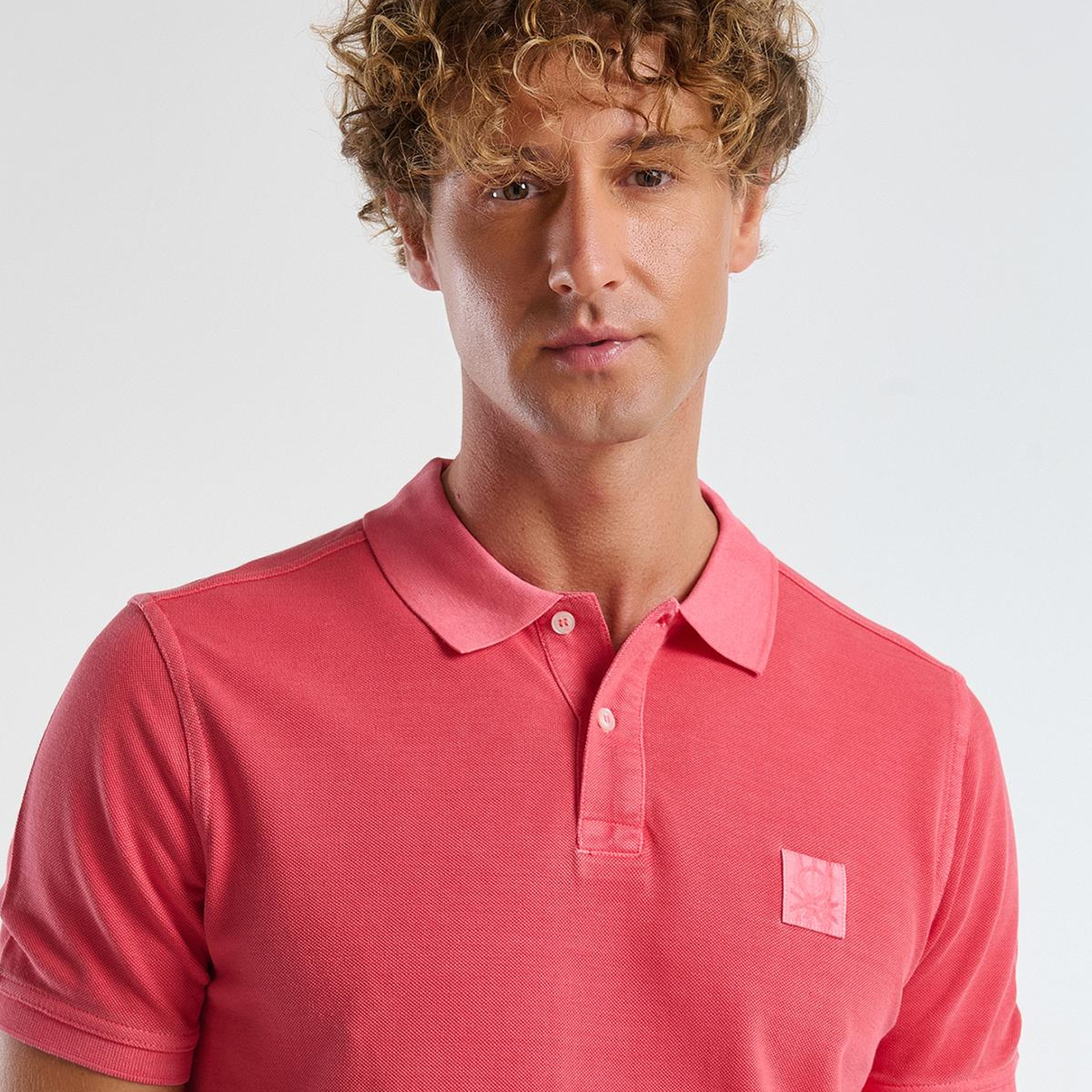 Erkek Mercan %100 Organik Koton Regular Fit Polo T-Shirt