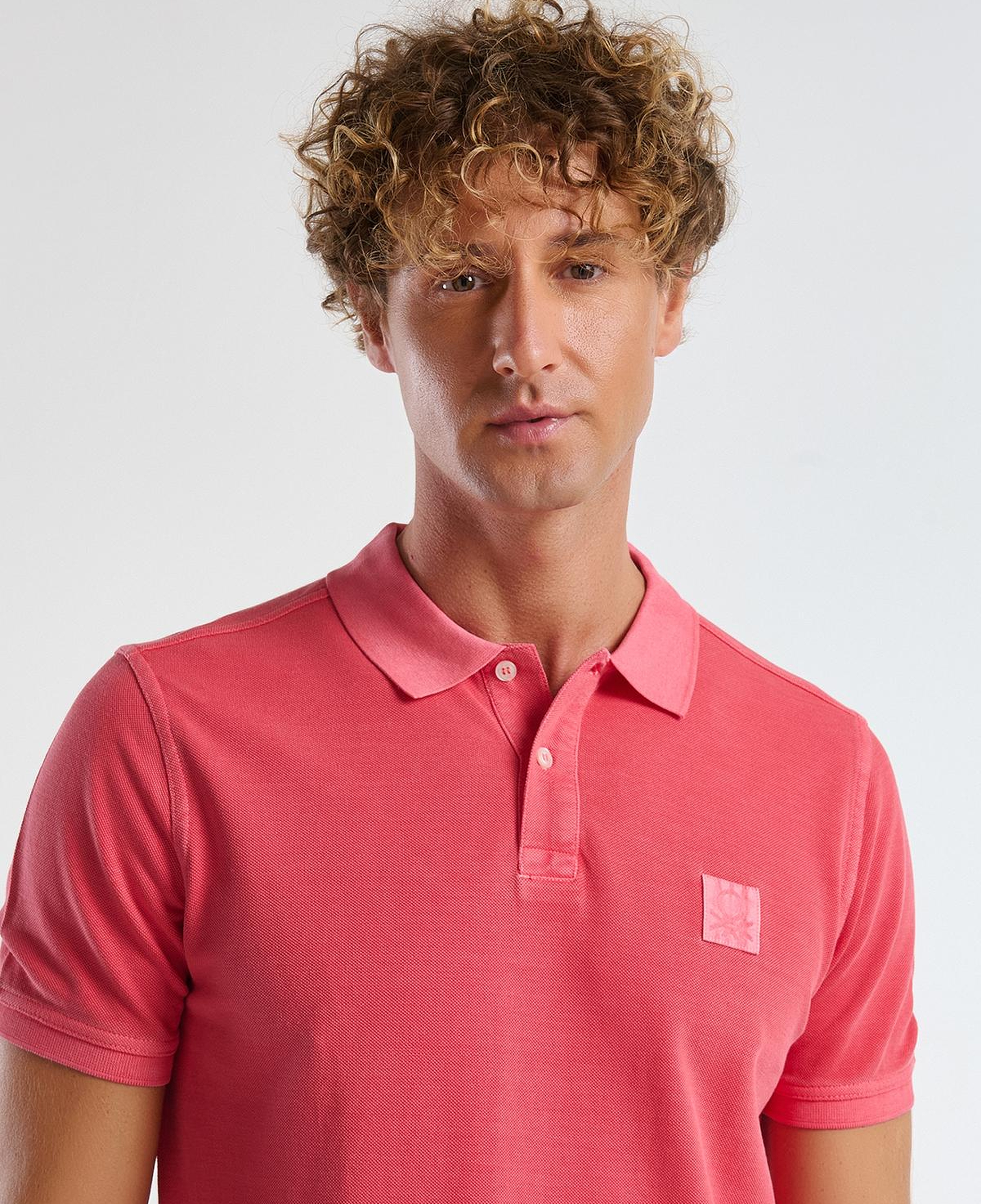 Erkek Mercan %100 Organik Koton Regular Fit Polo T-Shirt