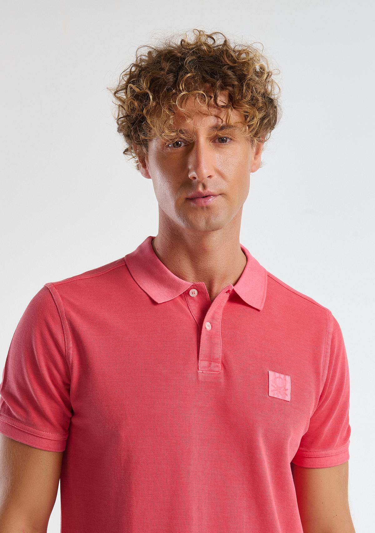 Erkek Mercan %100 Organik Koton Regular Fit Polo T-Shirt