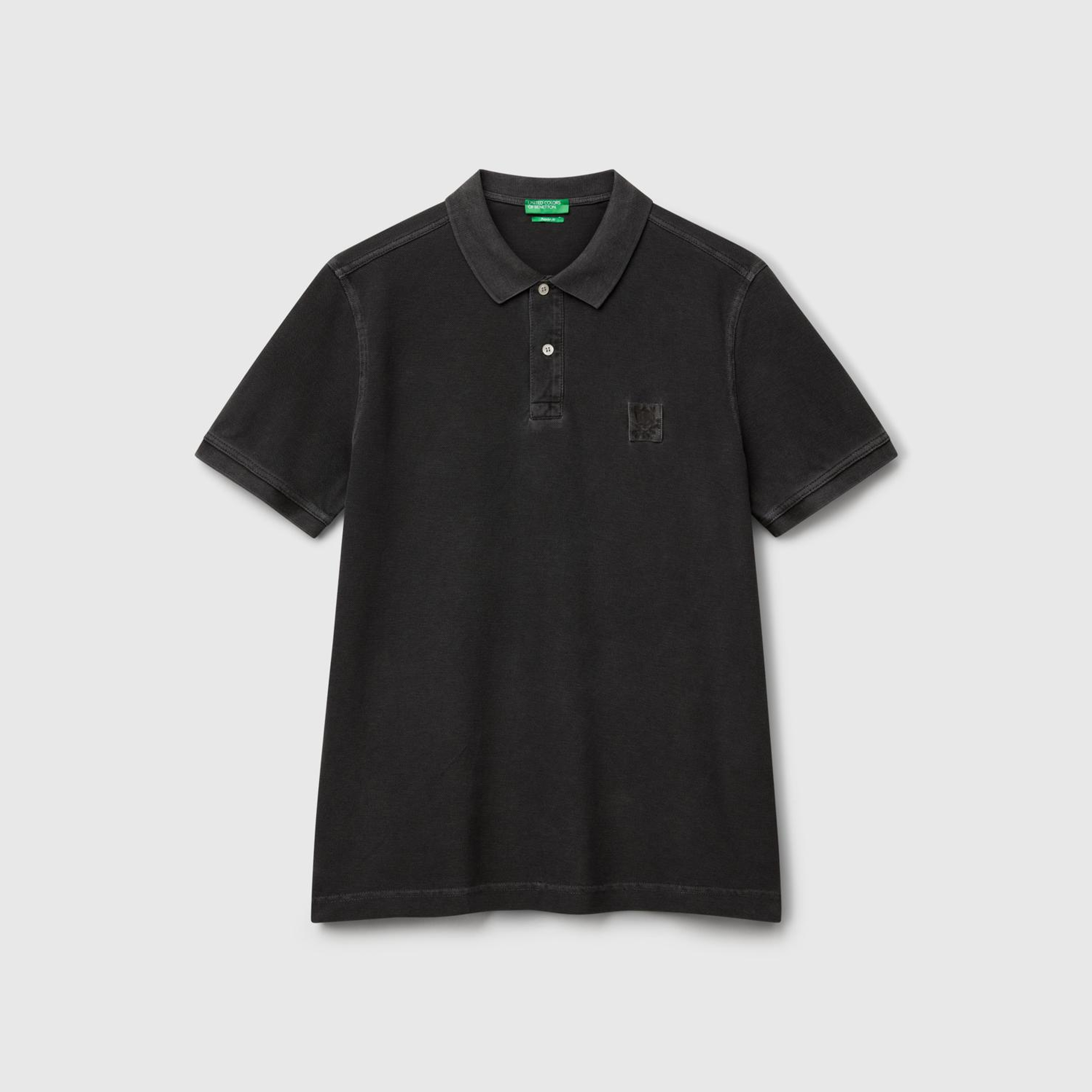 Erkek Siyah %100 Organik Koton Regular Fit Polo T-Shirt