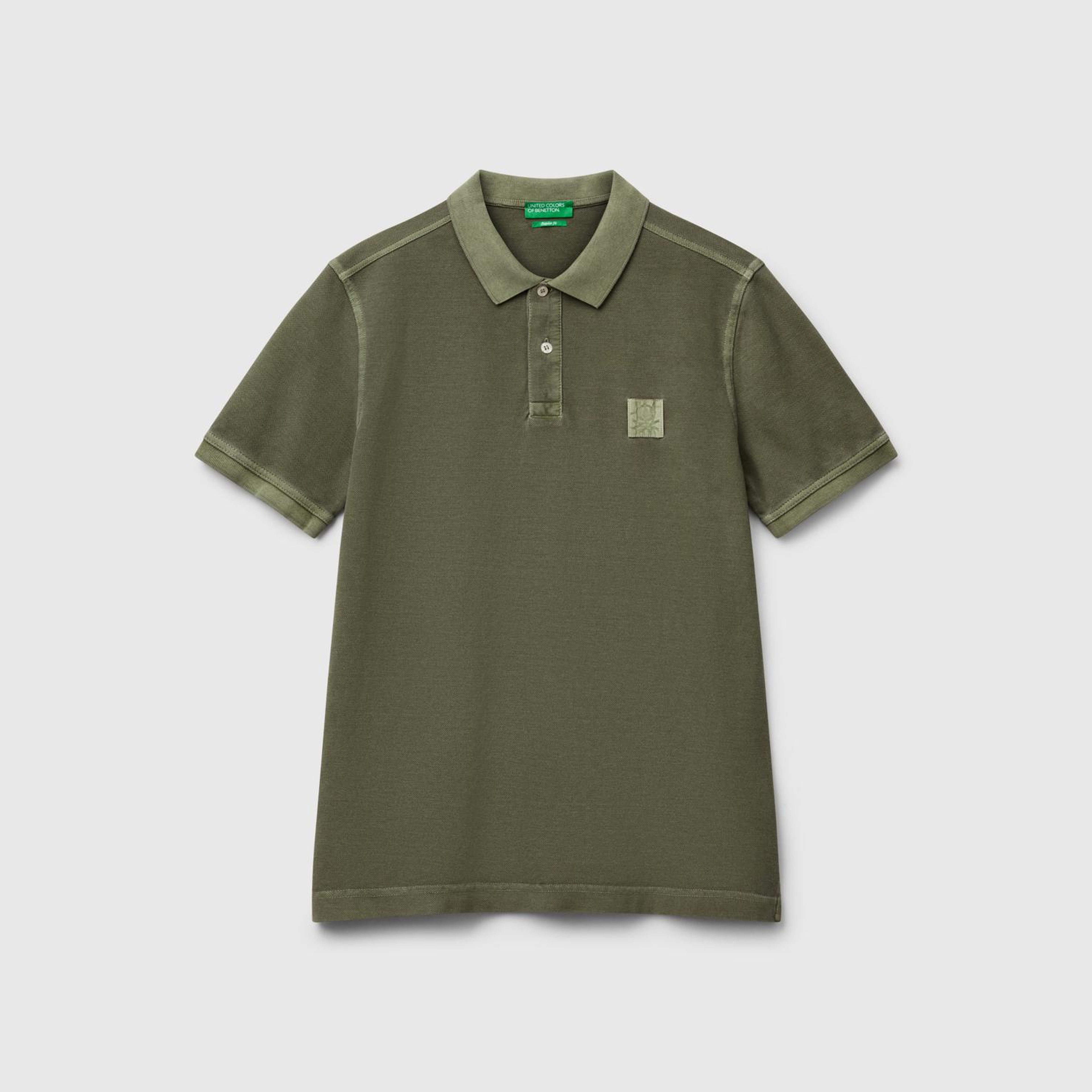 Erkek Haki %100 Organik Koton Regular Fit Polo T-Shirt