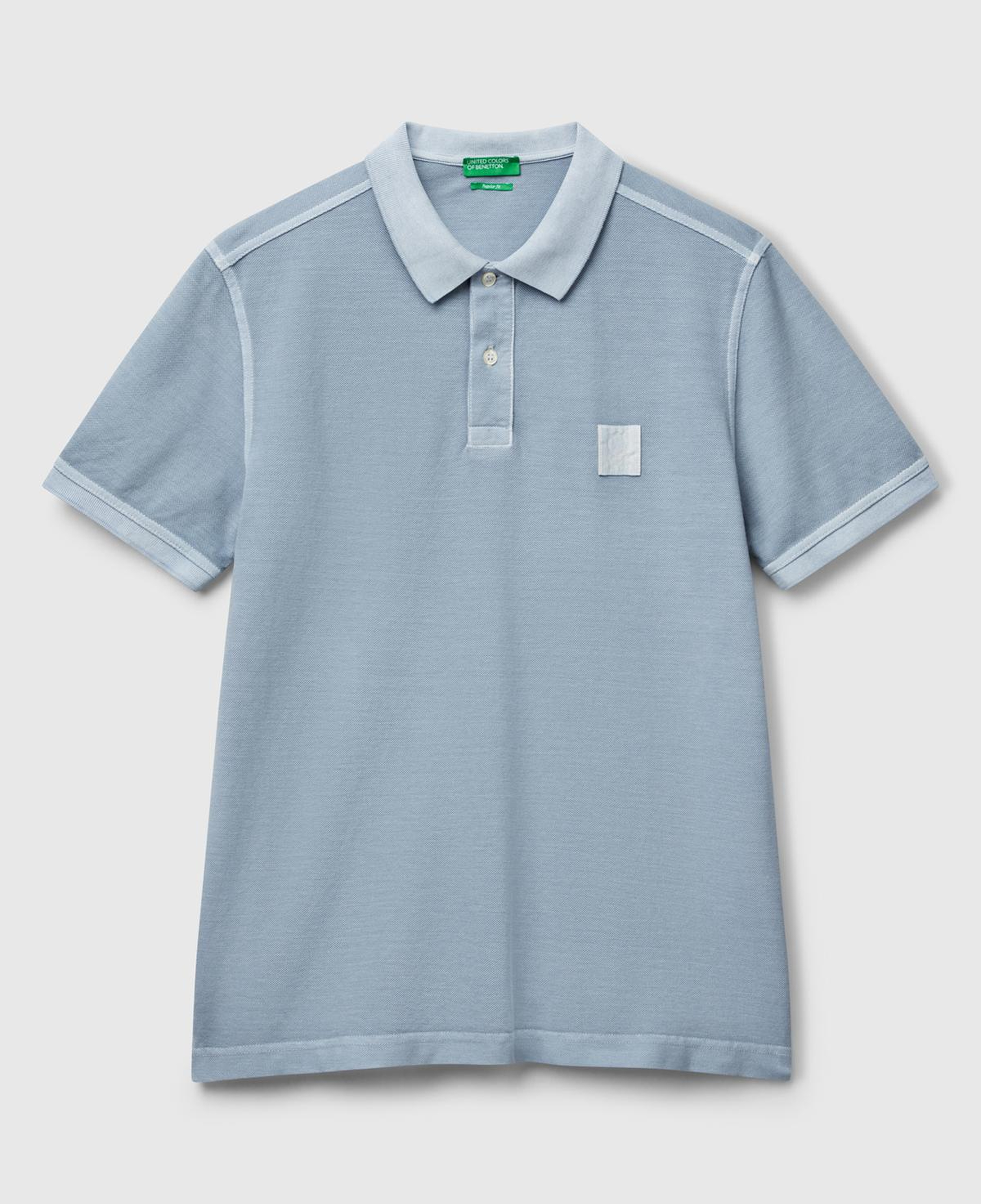 Erkek Açık Mavi %100 Organik Koton Regular Fit Polo T-Shirt