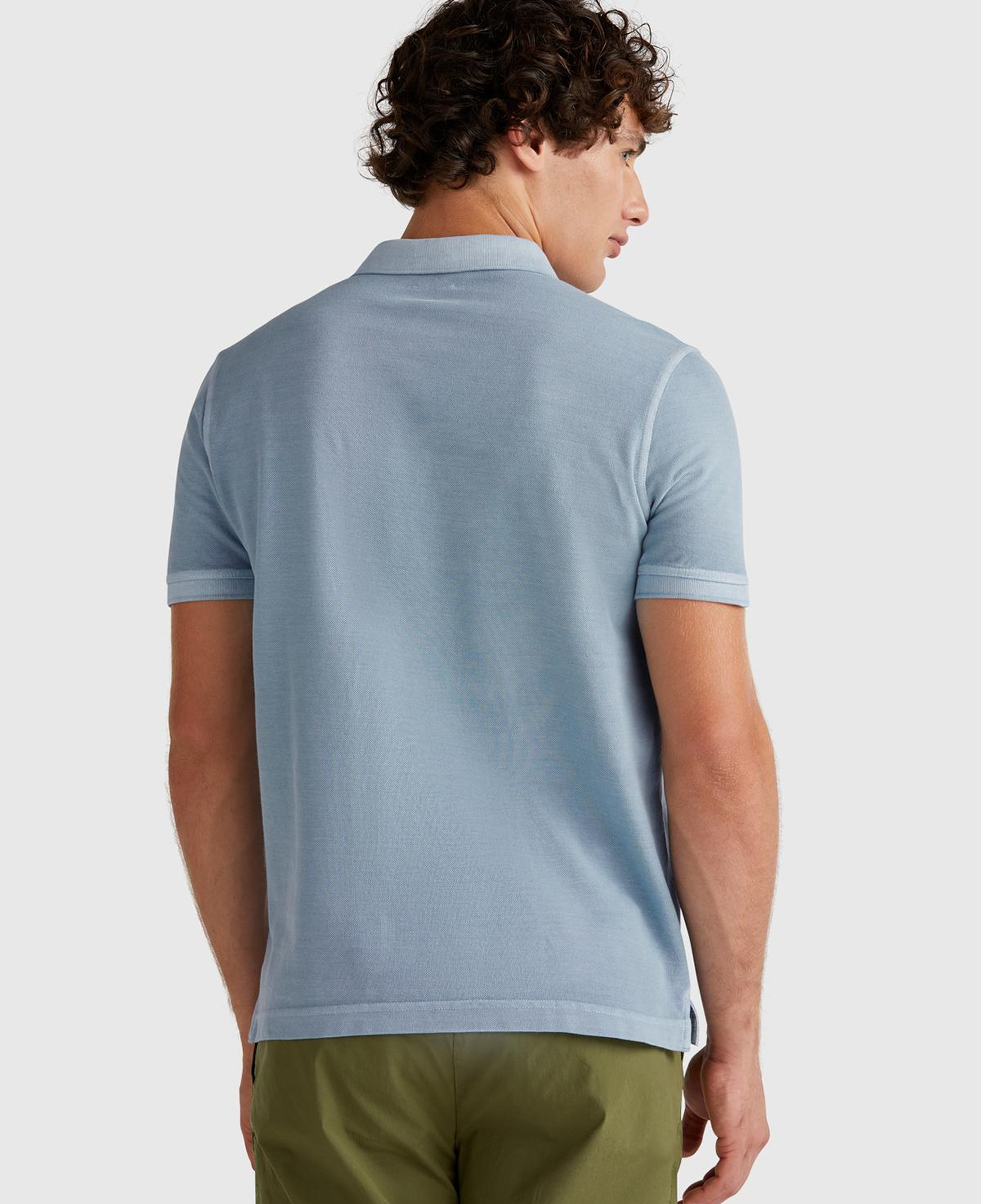 Erkek Açık Mavi %100 Organik Koton Regular Fit Polo T-Shirt